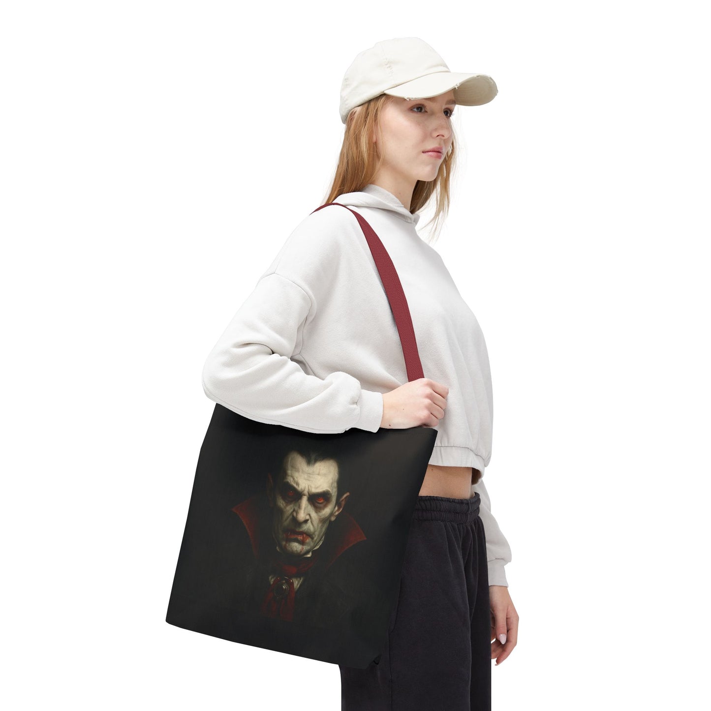 Vampire Haunted Tote Bag, Spooky Shopping Bag, Halloween Accessory, Gothic Style Handbag, Perfect for Halloween Parties, Unisex Tote