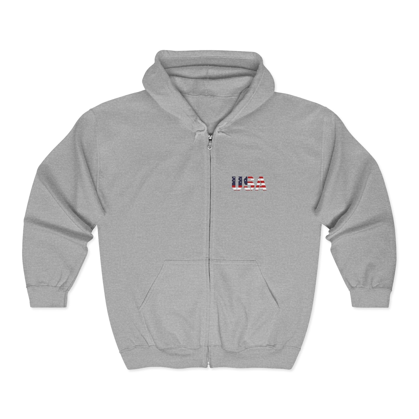USA Flag Full Zip Hoodie - Unisex Sweatshirt for Independence Day, Patriotic Apparel, Casual Wear, Gifts for Veterans - product image