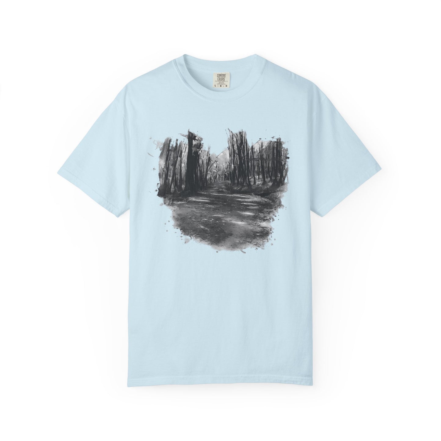 Artistic Forest Scene T-shirt | Nature Lover Gift, Outdoor Adventure Tee, Eco-Friendly Fashion, Vintage Inspired Clothing, Unisex Gift