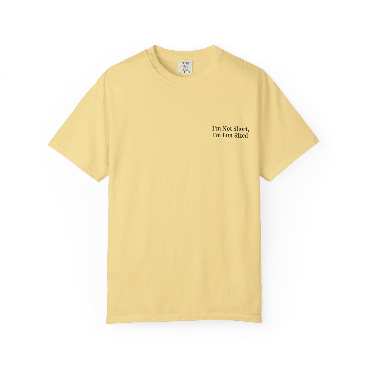 Playful Unisex Garment-Dyed T-shirt: I'm Not Short, I'm Fun Sized, Funny Shirt, Gift for Teens, Casual Wear, Birthday Gift, Humor Tee