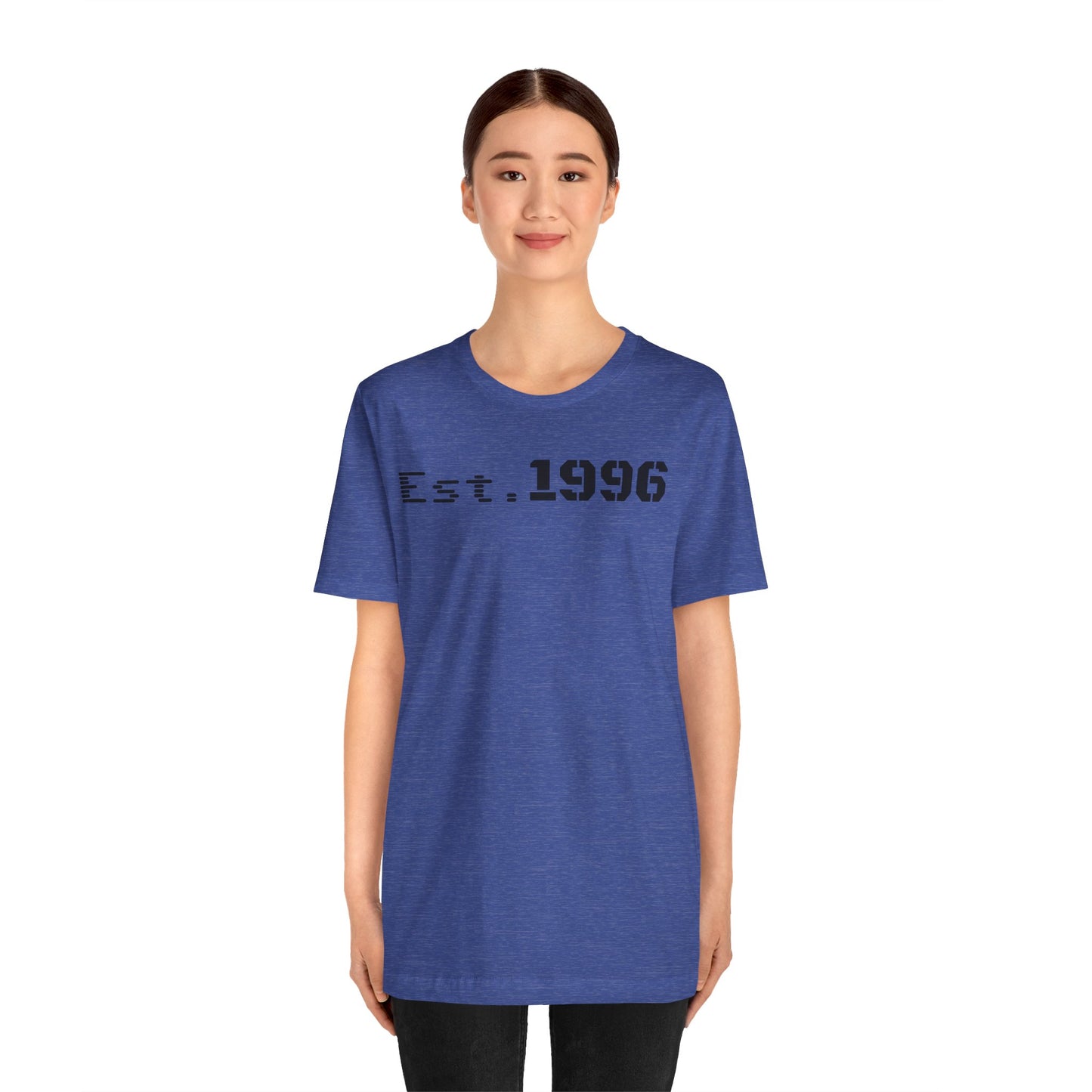 Unisex Jersey Tee - 'Est. 1996' Graphic Shirt, Birthday Gift, Casual Wear, Vintage Style, Retro Fashion, Gift for Him/Her