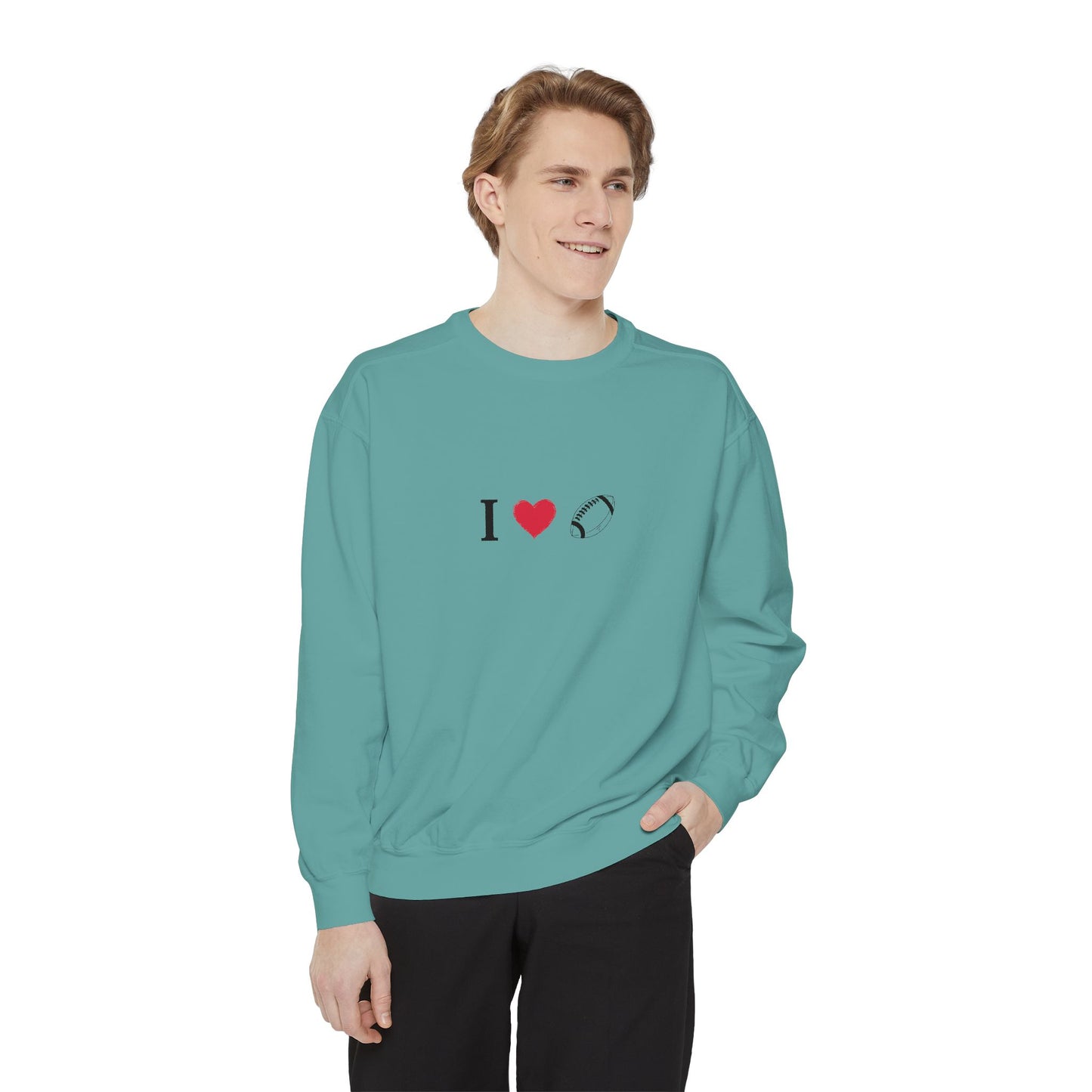 Unisex Sweatshirt, I love Football, Cozy, Perfect for Everyday Wear, Gift Idea for Friends, Couples, and Special Occasions