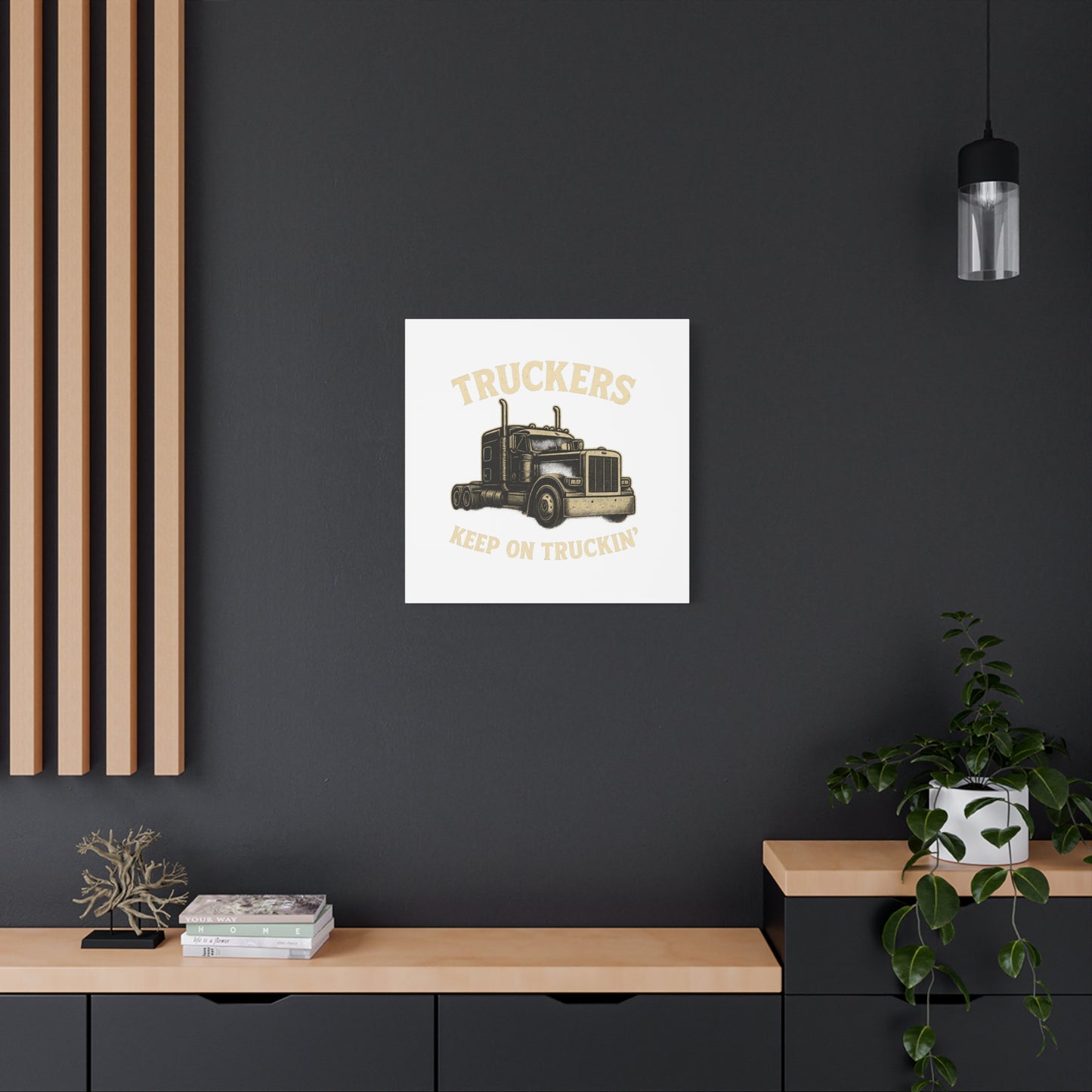 Truckers Canvas Wall Art, Keep on Truckin' Decor, Gift for Drivers, Trucking Artwork, Transportation Gift
