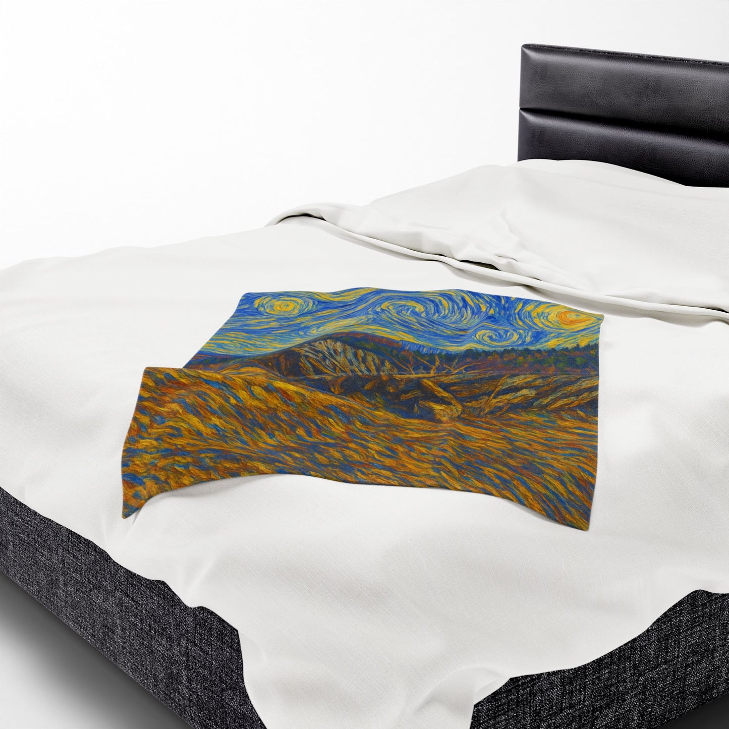 Starry Night Velveteen Plush Blanket, Cozy Throw Blanket for Home Decor, Gift for Art Lovers, Perfect for Christmas or Home Warmth