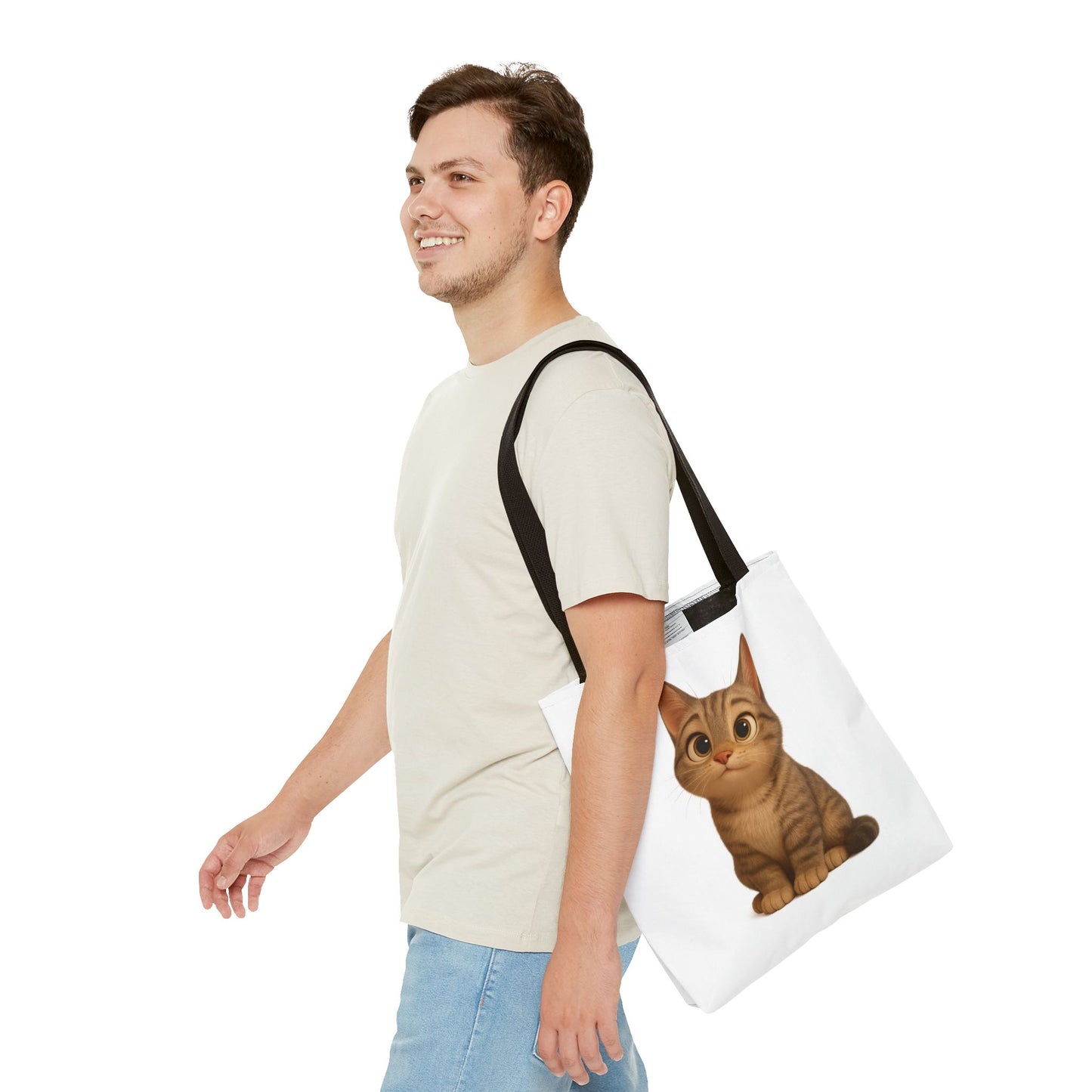 Cute Cat Tote Bag - Perfect for Animal Lovers, Eco-Friendly Carryall, Beach Bag, Shopping Tote, Gift for Cat Owners