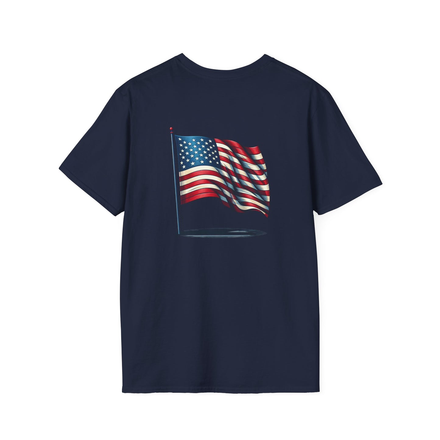 Patriotic Unisex Softstyle T-Shirt, American Flag Tee, USA Pride Shirt, Perfect for Independence Day, Casual Wear