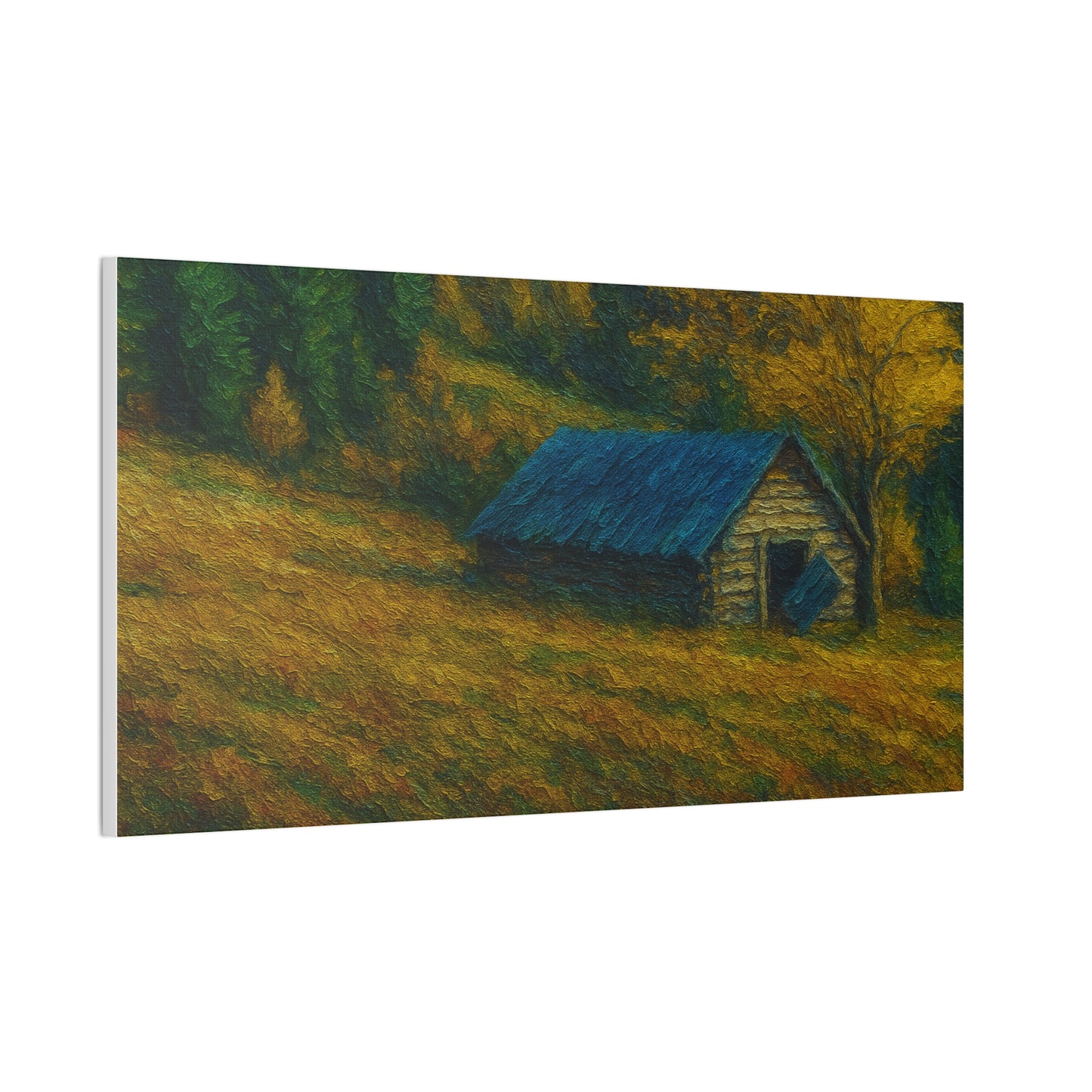 Rustic Canvas Wall Art, Nature Landscape Painting, Autumn Decor, Farmhouse Wall Art, Cozy Home Decoration