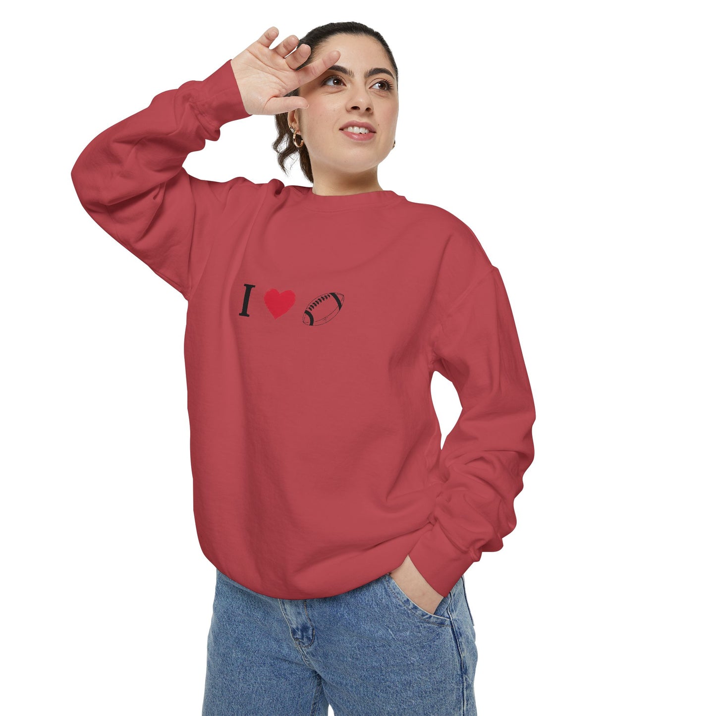 Unisex Sweatshirt, I love Football, Cozy, Perfect for Everyday Wear, Gift Idea for Friends, Couples, and Special Occasions