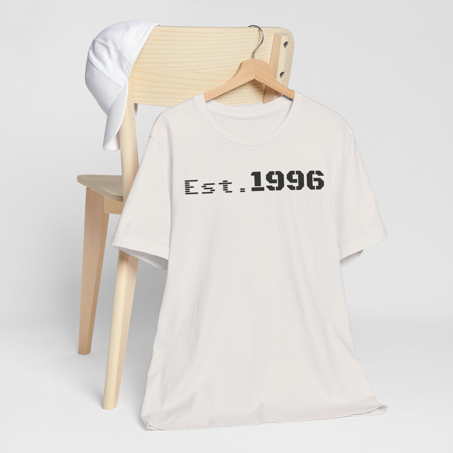 Unisex Jersey Tee - 'Est. 1996' Graphic Shirt, Birthday Gift, Casual Wear, Vintage Style, Retro Fashion, Gift for Him/Her