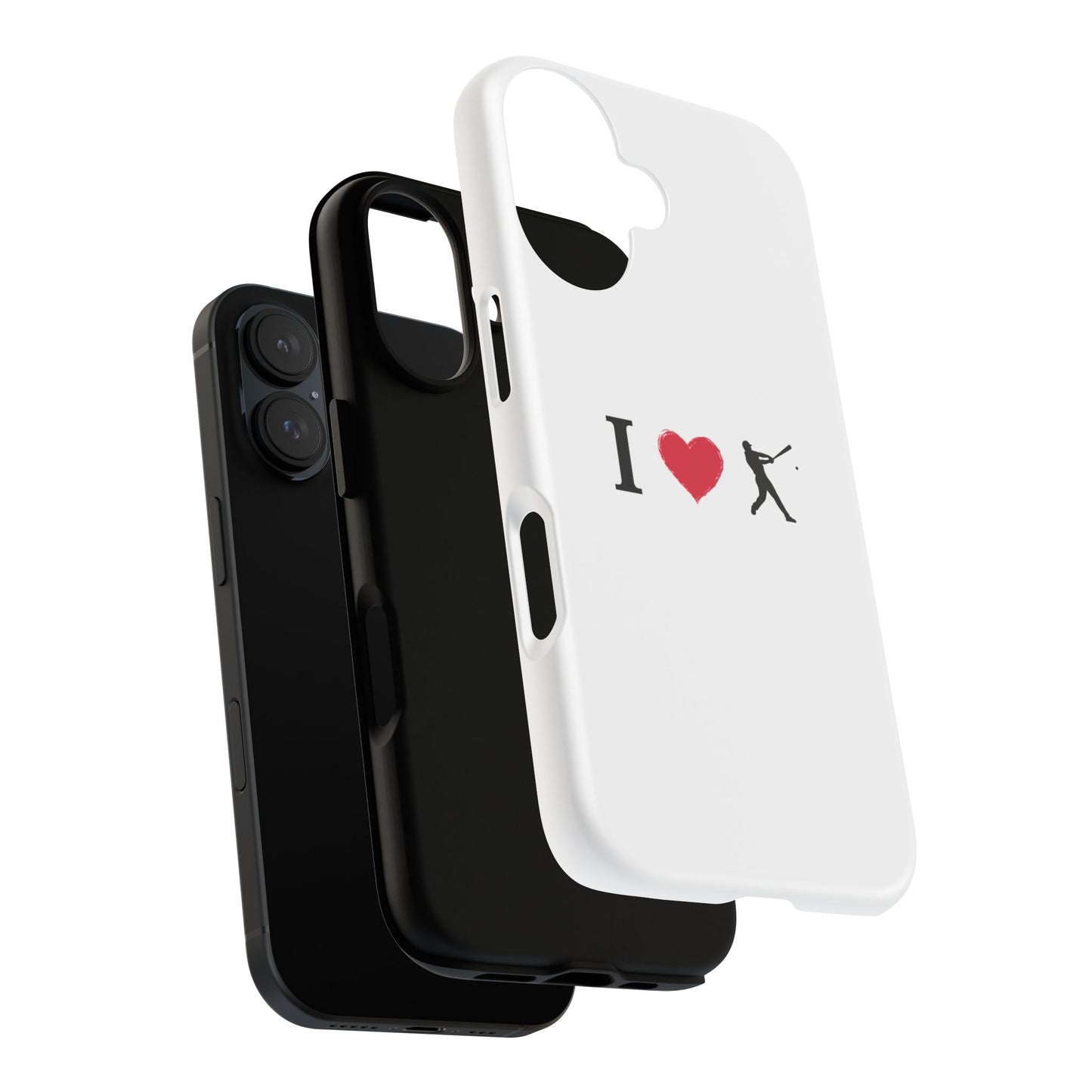 Baseball Love Phone Case, Tough Cases for Sports Lovers, i Heart Baseball Protection, Gift for Players, Cute Sports Case