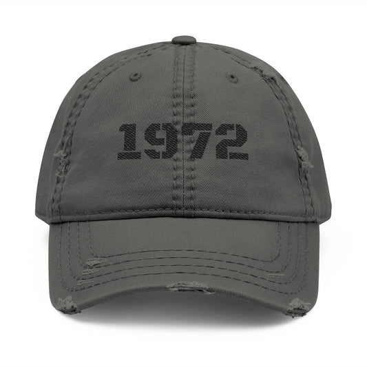 Vintage Distressed Dad Hat with 1972 Embroidery, Casual Cap for Dads, Gifts for Father's Day, Cool Summer Accessory, Unisex Fashion Hat