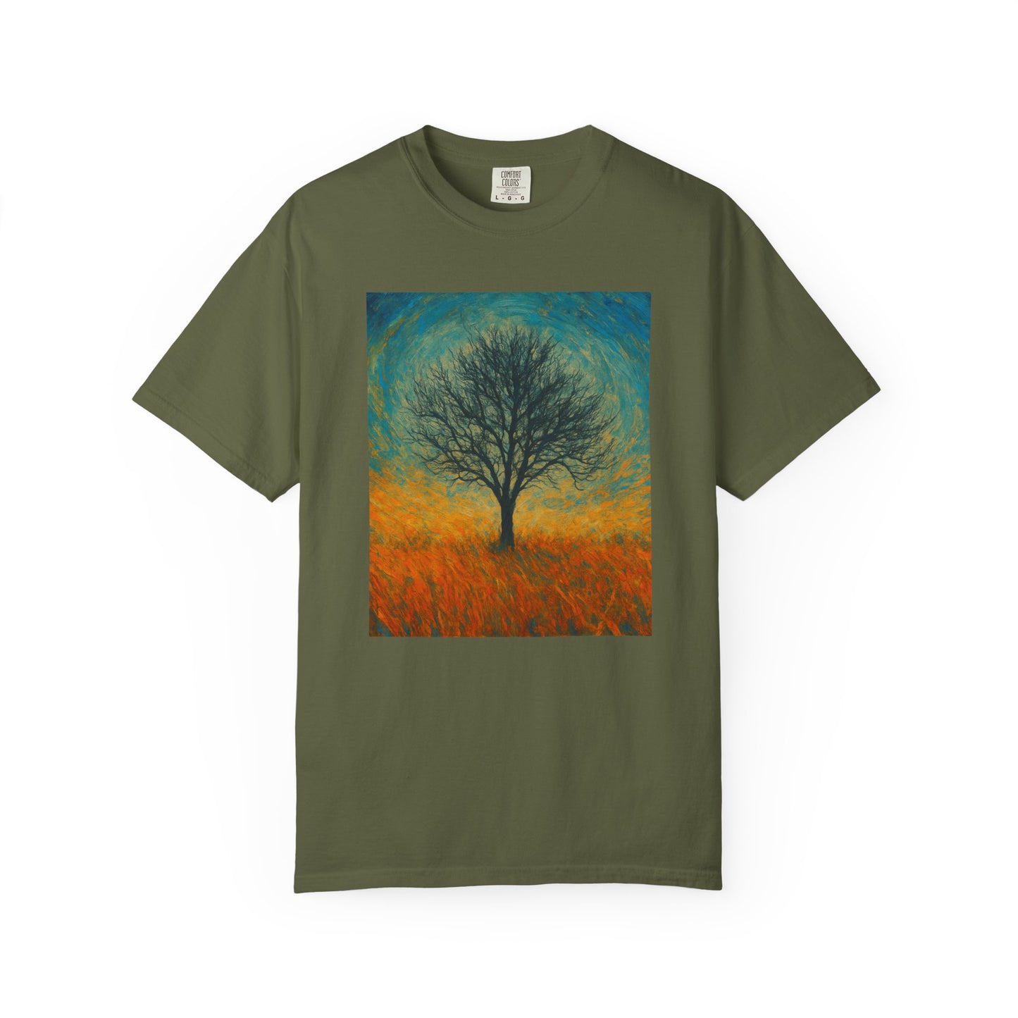 Nature-Themed Unisex Garment-Dyed T-Shirt - Tree Design, Bohemian Tee, Nature Lover Gift, Eco-Friendly Fashion, Casual Wear