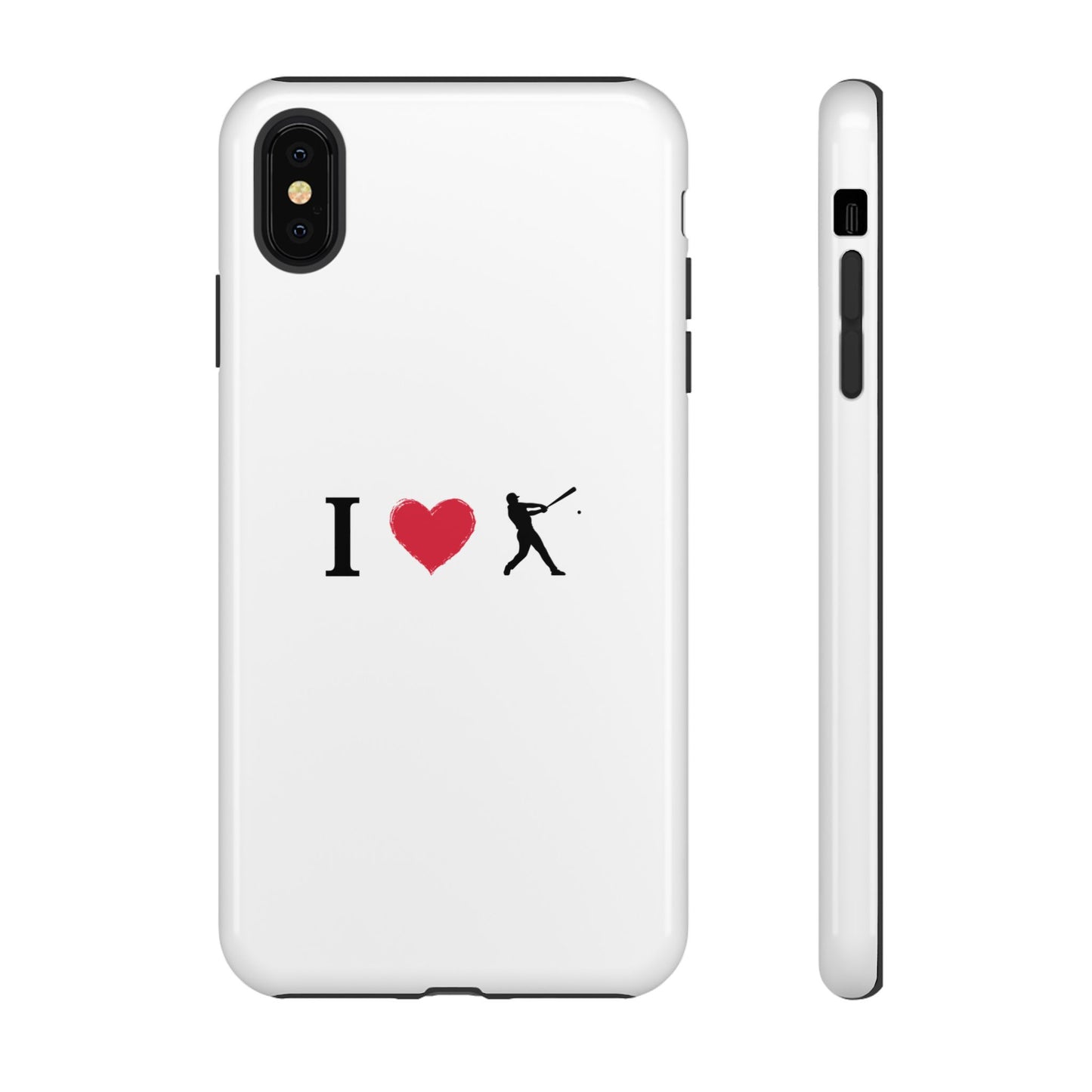 Baseball Love Phone Case, Tough Cases for Sports Lovers, i Heart Baseball Protection, Gift for Players, Cute Sports Case