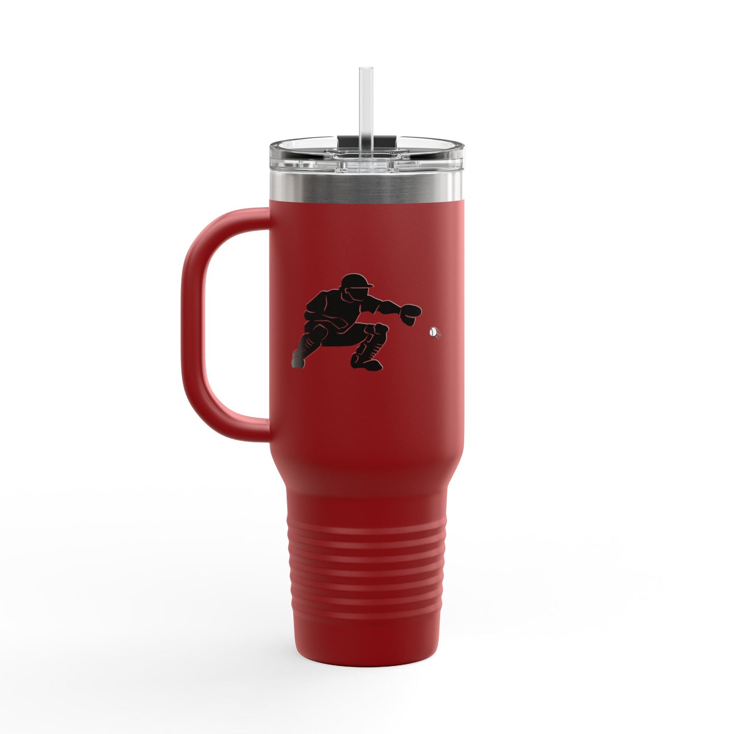 Insulated Travel Mug | Baseball Catcher Themed Travel Tumbler for Active Lifestyles, Coffee Mug, Road Trip Cup, Gym Hydration, Gift for Athletes