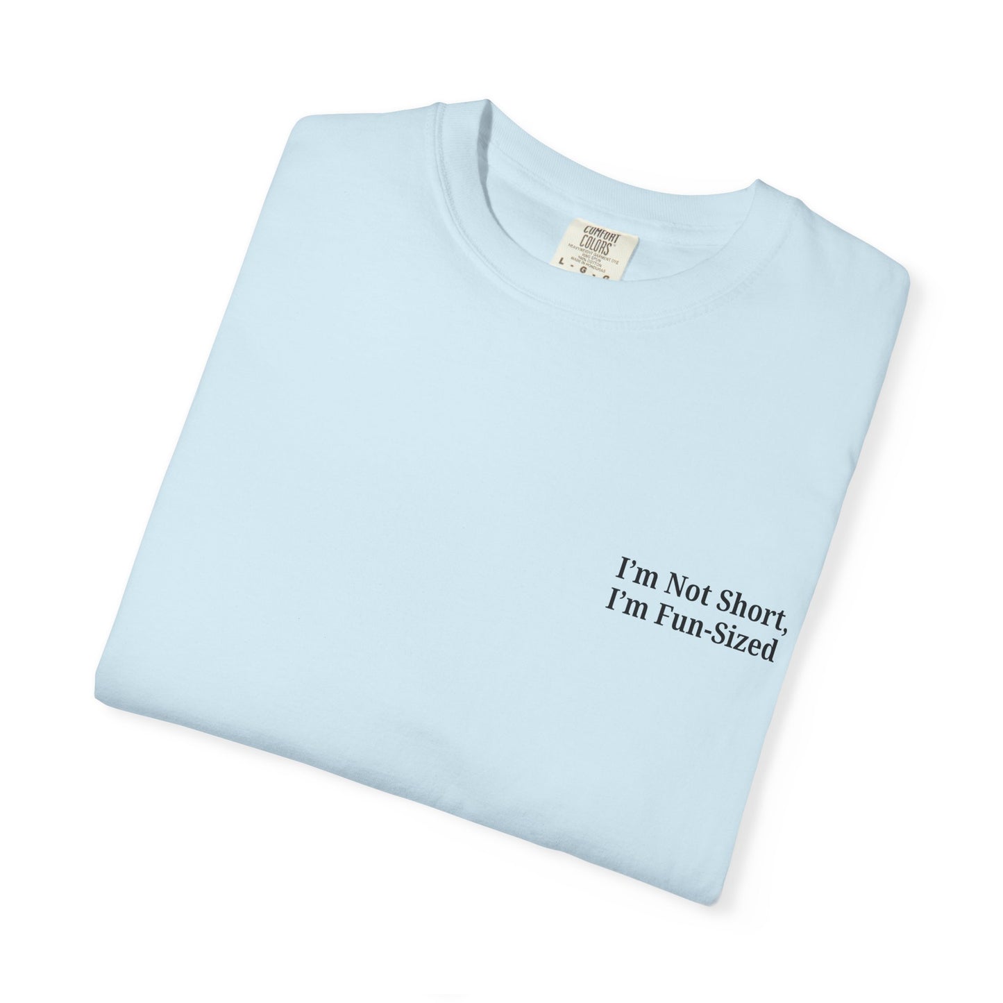Playful Unisex Garment-Dyed T-shirt: I'm Not Short, I'm Fun Sized, Funny Shirt, Gift for Teens, Casual Wear, Birthday Gift, Humor Tee