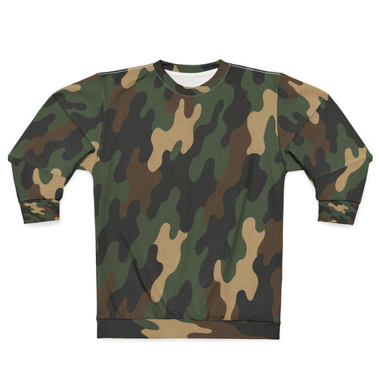 Stylish Camo Unisex Sweatshirt, Cozy Sweatshirt, Trendy Apparel for Outdoor Lovers, Perfect Gift for Adventurers, Versatile Casual Wear