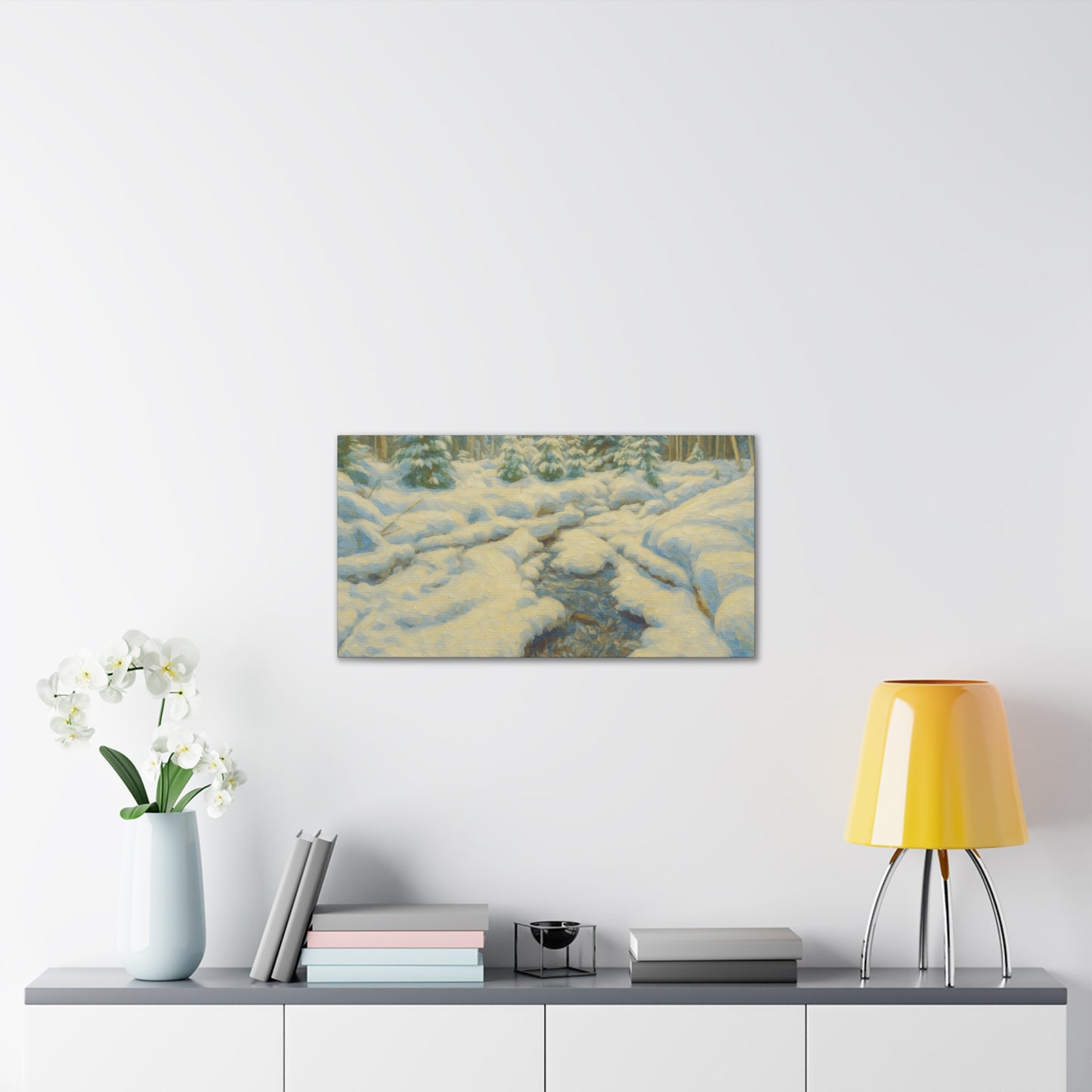 Winter Landscape Canvas Art, Nature Decor, Gallery Wall Art, Cozy Home Accent, Winter Wonderland Painting