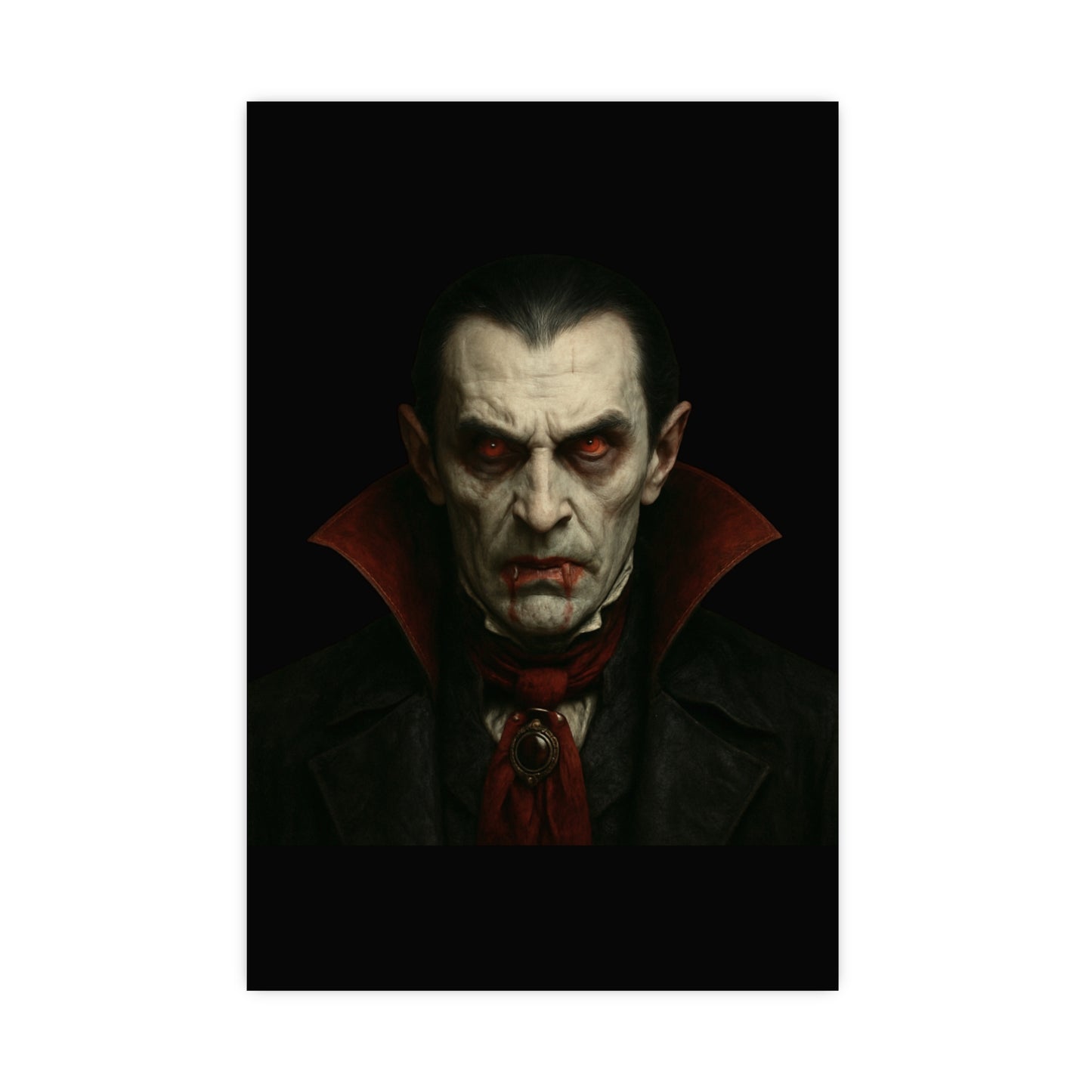 Gothic Vampire Art Poster, Spooky Wall Decor, Horror Room Accent, Perfect for Halloween, Gothic Decor, Home Office Artwork