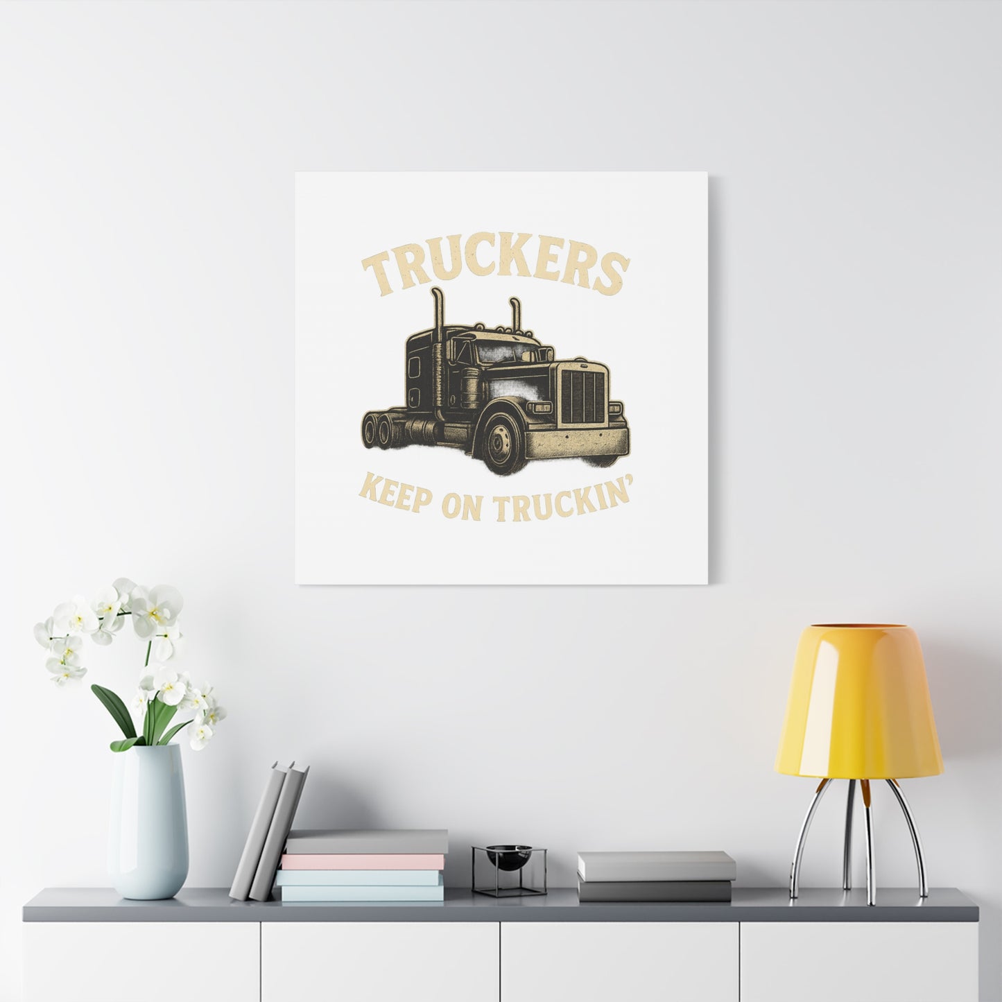 Truckers Canvas Wall Art, Keep on Truckin' Decor, Gift for Drivers, Trucking Artwork, Transportation Gift
