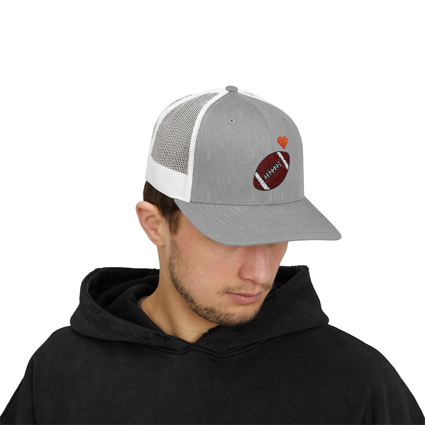 Football Love Snapback Trucker Cap, Sports Hat, Gift for Sports Fans, Casual Wear, Outdoor Activities