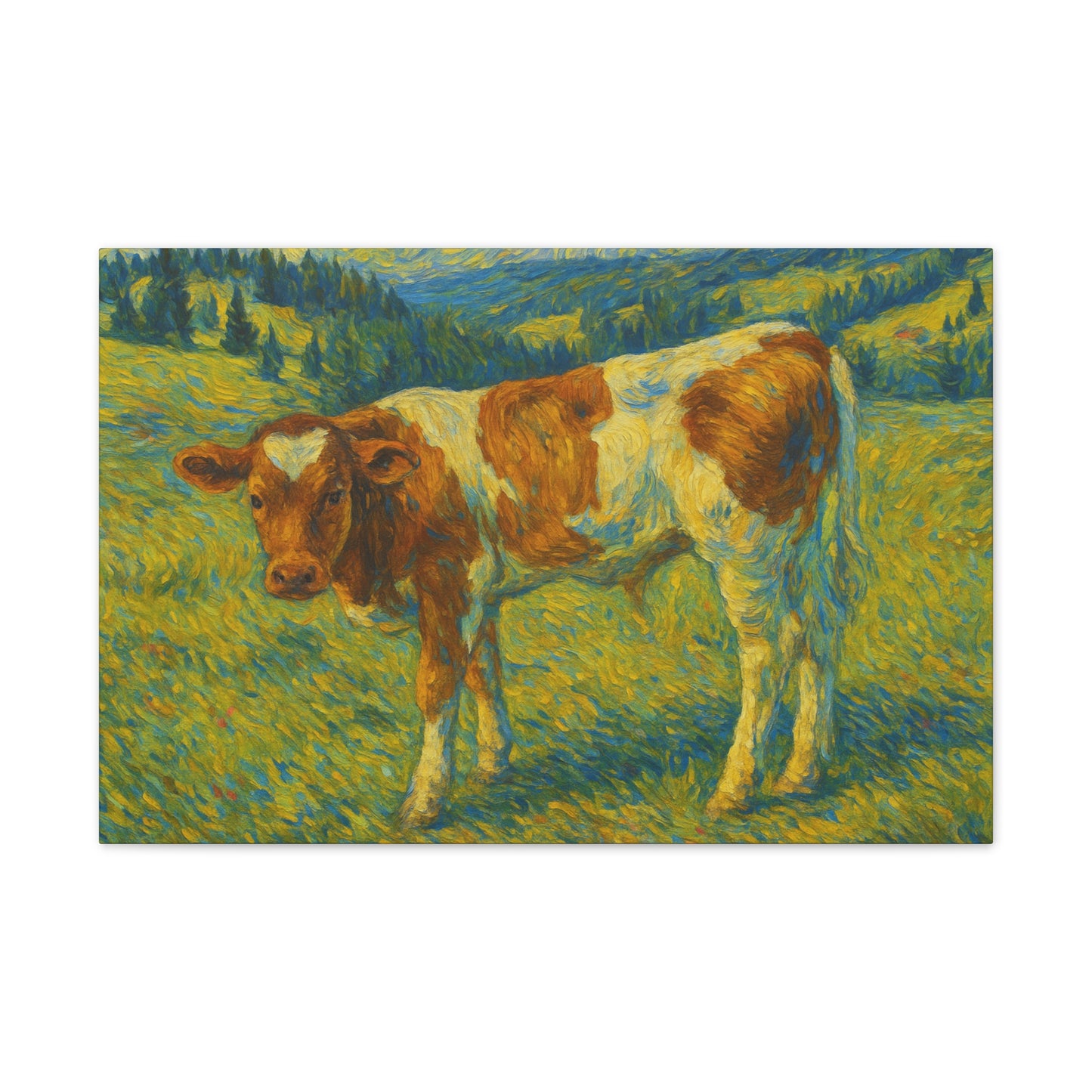Cow Art Canvas Print, Rustic Farmhouse Decor, Animal Lover Gift, Country Wall Art, Thoughtful Homewarming