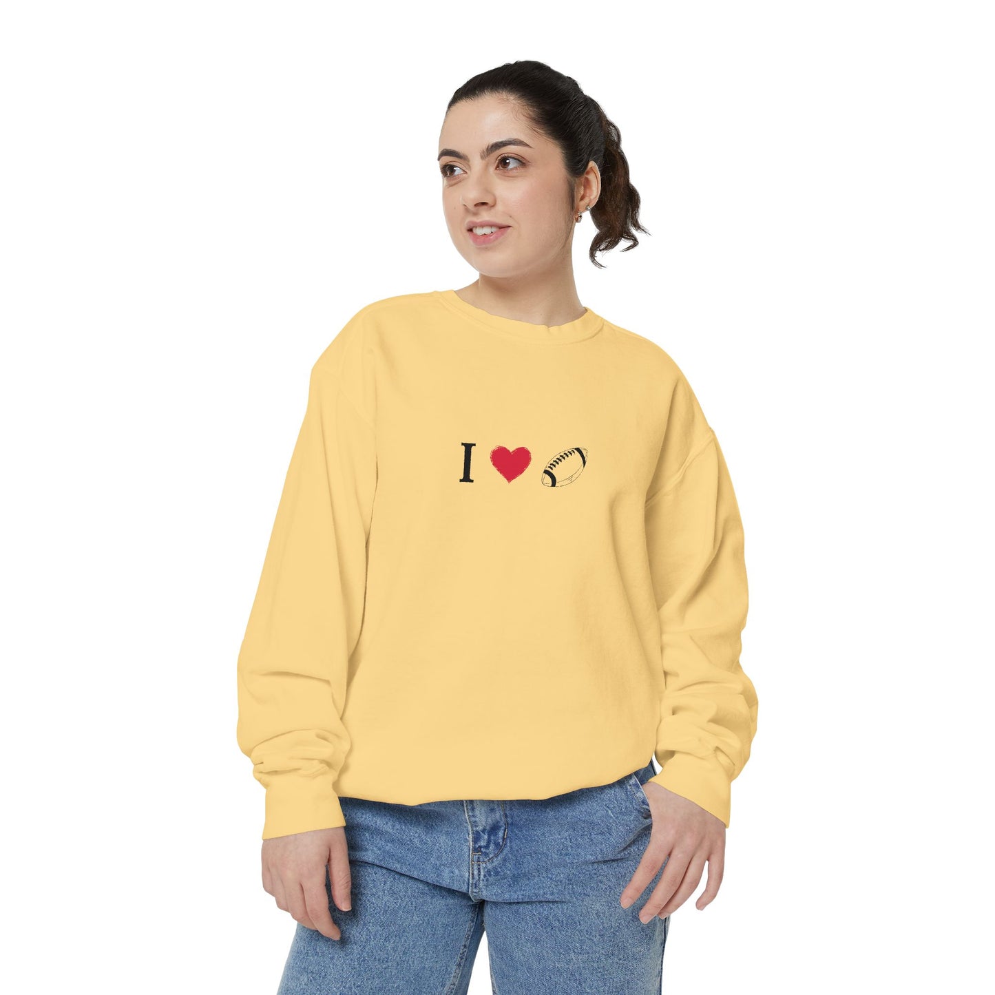 Unisex Sweatshirt, I love Football, Cozy, Perfect for Everyday Wear, Gift Idea for Friends, Couples, and Special Occasions