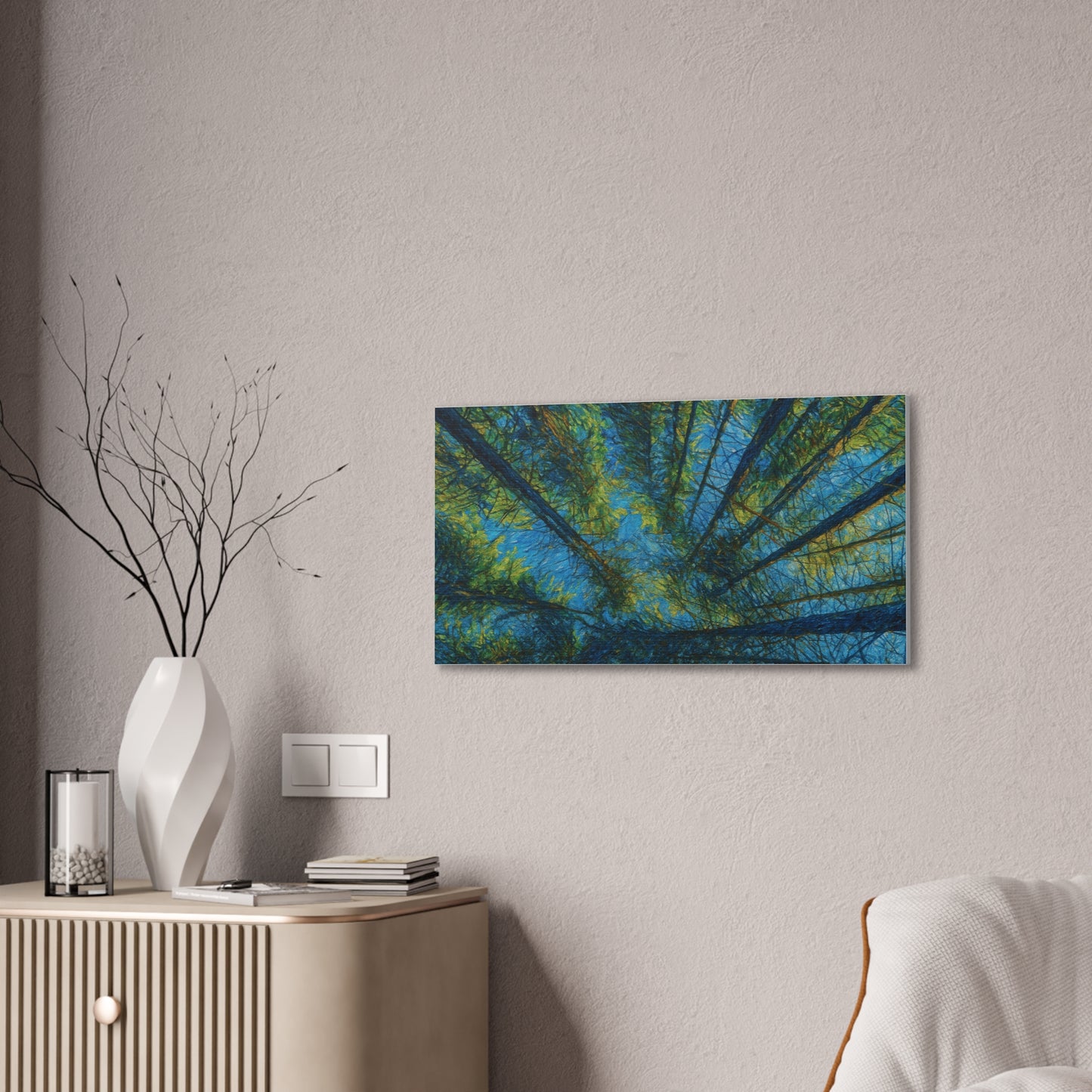 Canvas Wall Art, Forest Perspective Print, Nature Decor, Home & Office Art, Rustic Wall Hanging, Tree Art for Nature Lovers