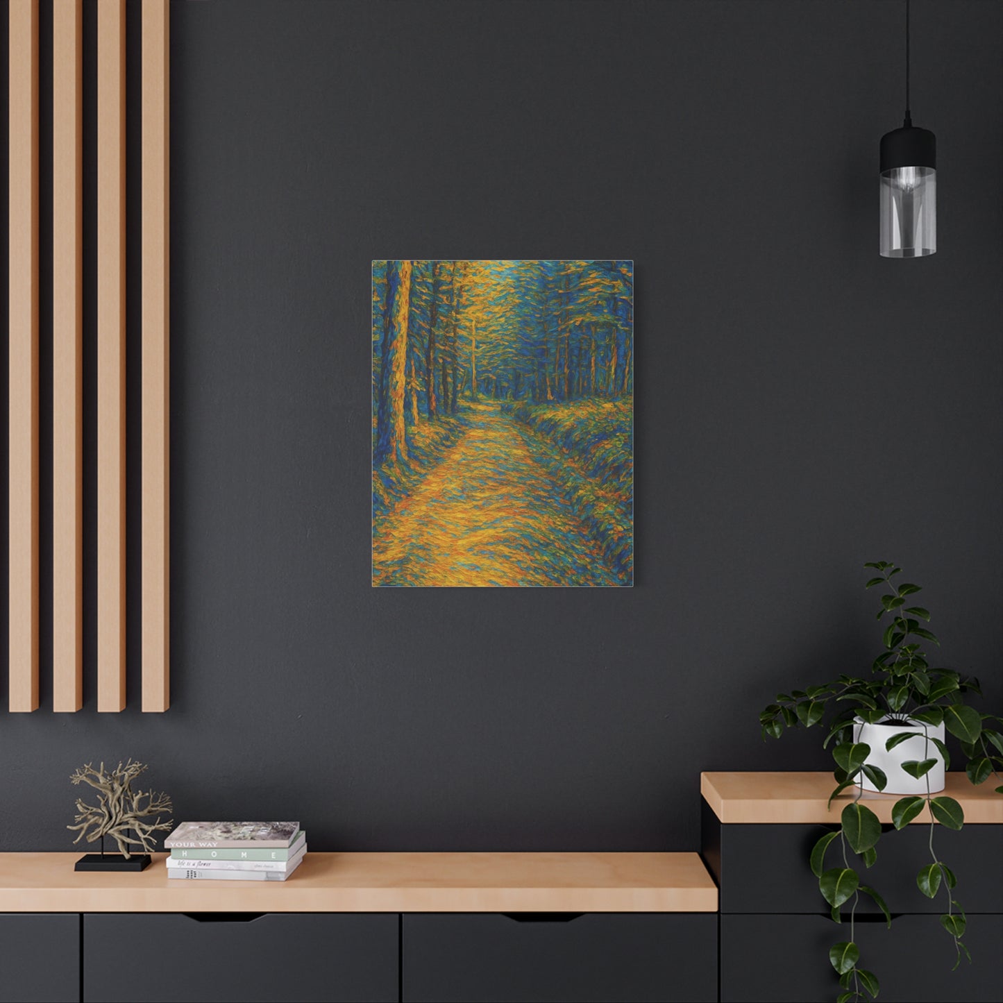 Van Gogh Style Forest Canvas Art | Nature Wall Decor, Home Office Accent, Gift for Nature Lovers, Gallery Wrapped, Living Room Wall Art