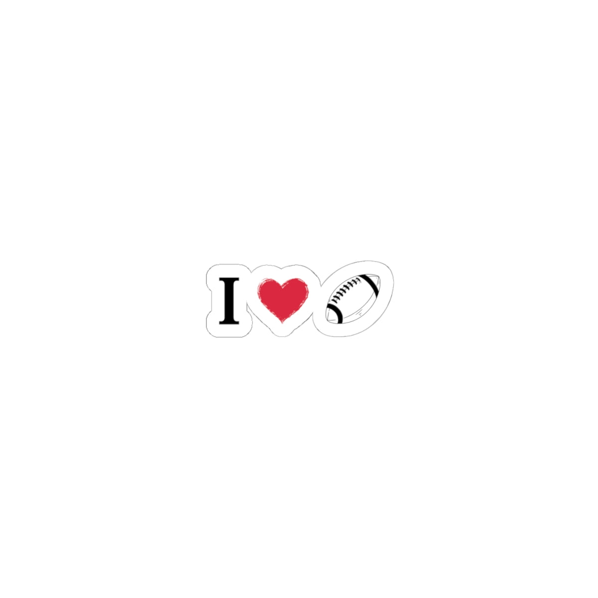 I Love Football -Cut Stickers | Sports Love Decals, Laptop Stickers, Gift for Football Fans, Sticker for Sports Enthusiasts, Home Decor - product image