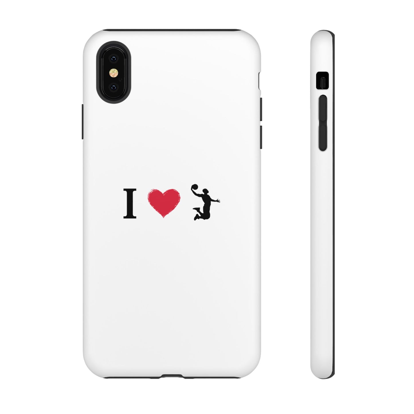 I Love Basketball Phone Case, Sporty Cell Cover, Basketball Gift for Players, Tough Cases, Love for Sports Accessories