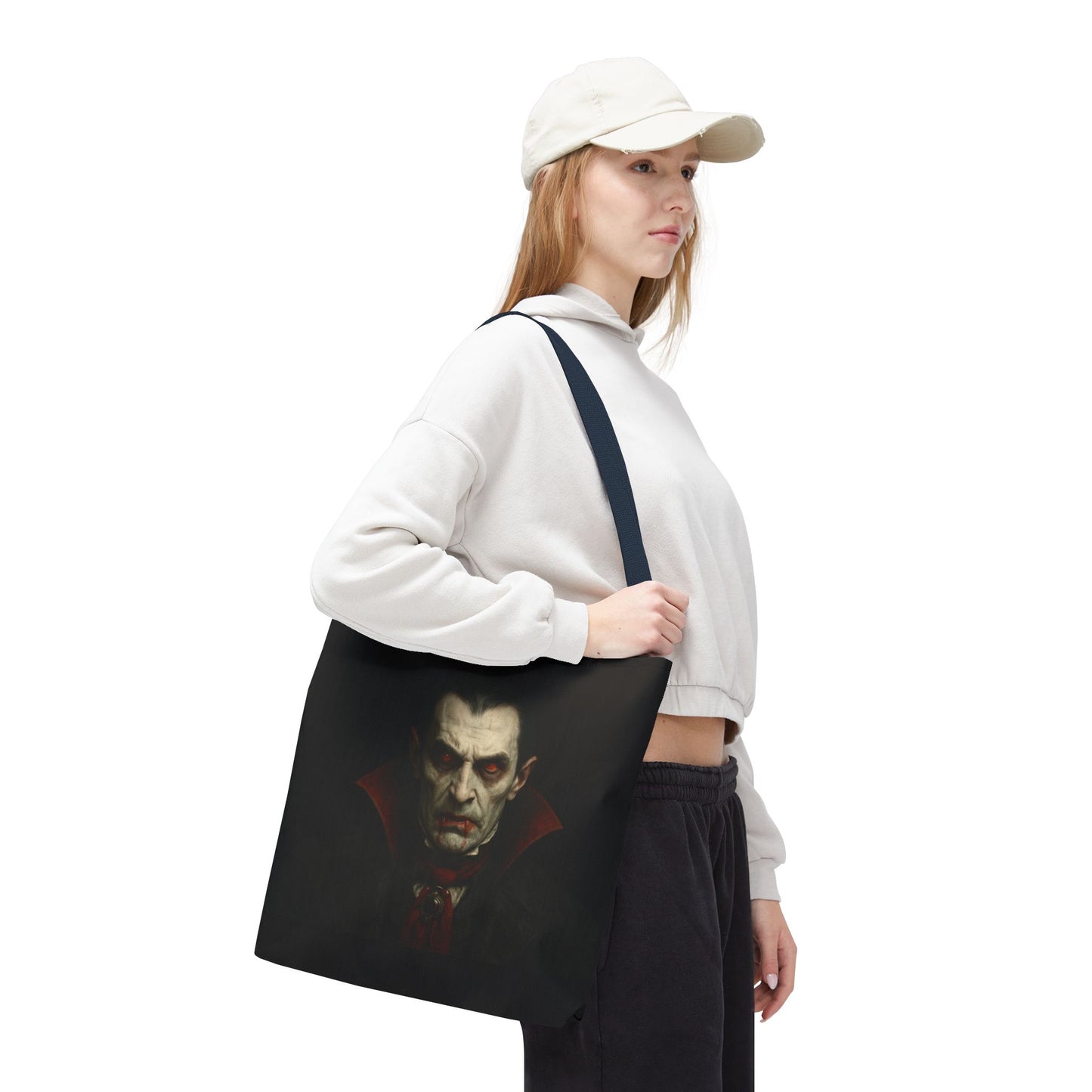Vampire Haunted Tote Bag, Spooky Shopping Bag, Halloween Accessory, Gothic Style Handbag, Perfect for Halloween Parties, Unisex Tote
