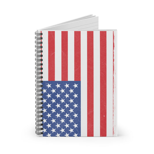 American Flag Spiral Notebook - Ruled Lines, Patriotic Journal, USA Theme, Gift for Veterans, College Supplies, Independence Day Notebook