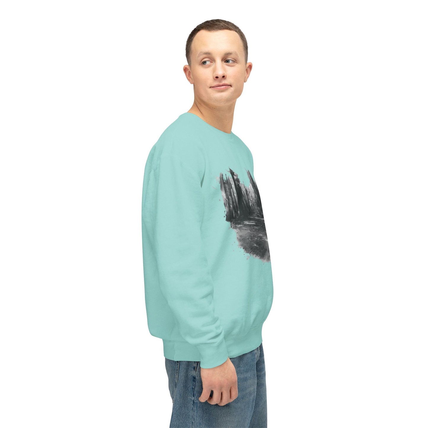 Scenic Minimalist Crewneck Sweatshirt - Cozy Art Tee for Nature Lovers, Gift for Her, Layering Essential, Perfect for Fall, Everyday Wear