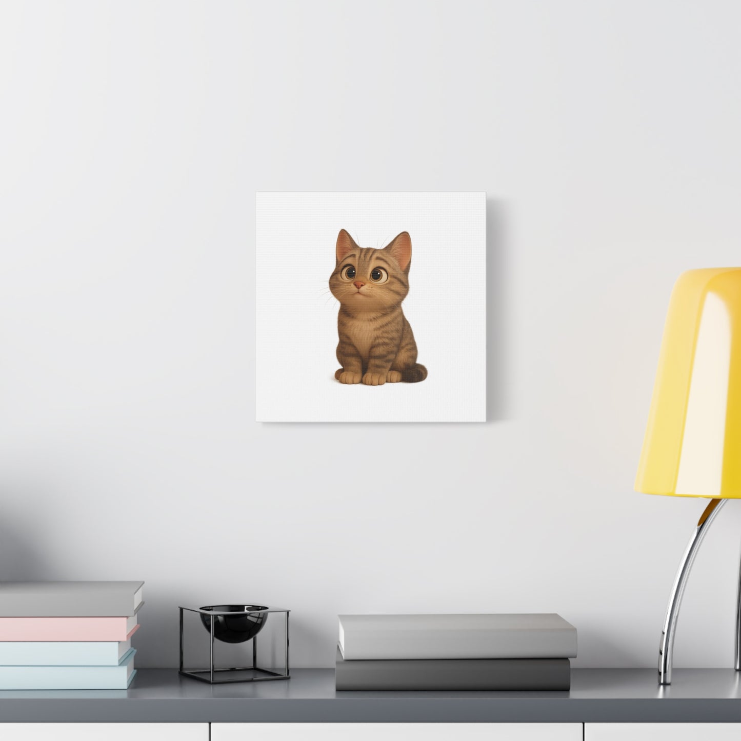 Adorable Cat Canvas Art, Cute Cat Wall Decor, Pet Lover Gift, Nursery Wall Art, Animal Print, Modern Home Decor