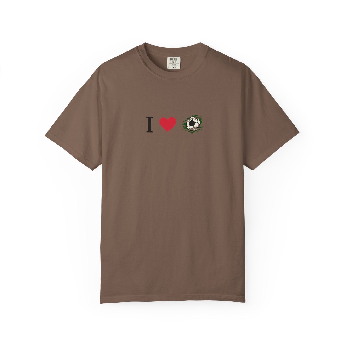 I Love Football (Soccer) Unisex Garment-Dyed T-shirt, Casual Tee, Everyday Wear, Gift for Him/Her, Stylish Apparel