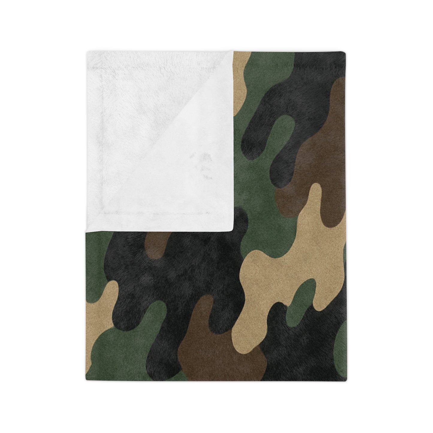 Cozy Camo Velveteen Microfiber Blanket - Soft, Warm, Perfect for Camping, Outdoors, Military Theme, Home Decor, Gift Idea