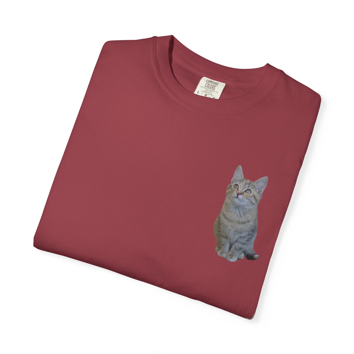 Whimsical Cat Pocket T-Shirt for Cat Lovers