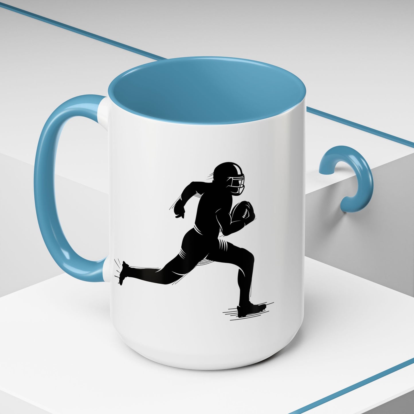 Football Player Themed Accent Coffee Mug, Sports Fan Gift, Unique Mug for Athletes, Coffee Lover, Game Day Essential