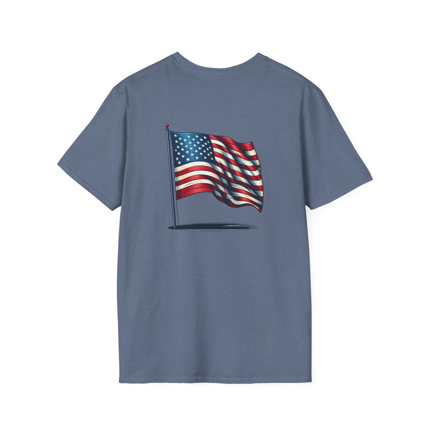 Patriotic Unisex Softstyle T-Shirt, American Flag Tee, USA Pride Shirt, Perfect for Independence Day, Casual Wear