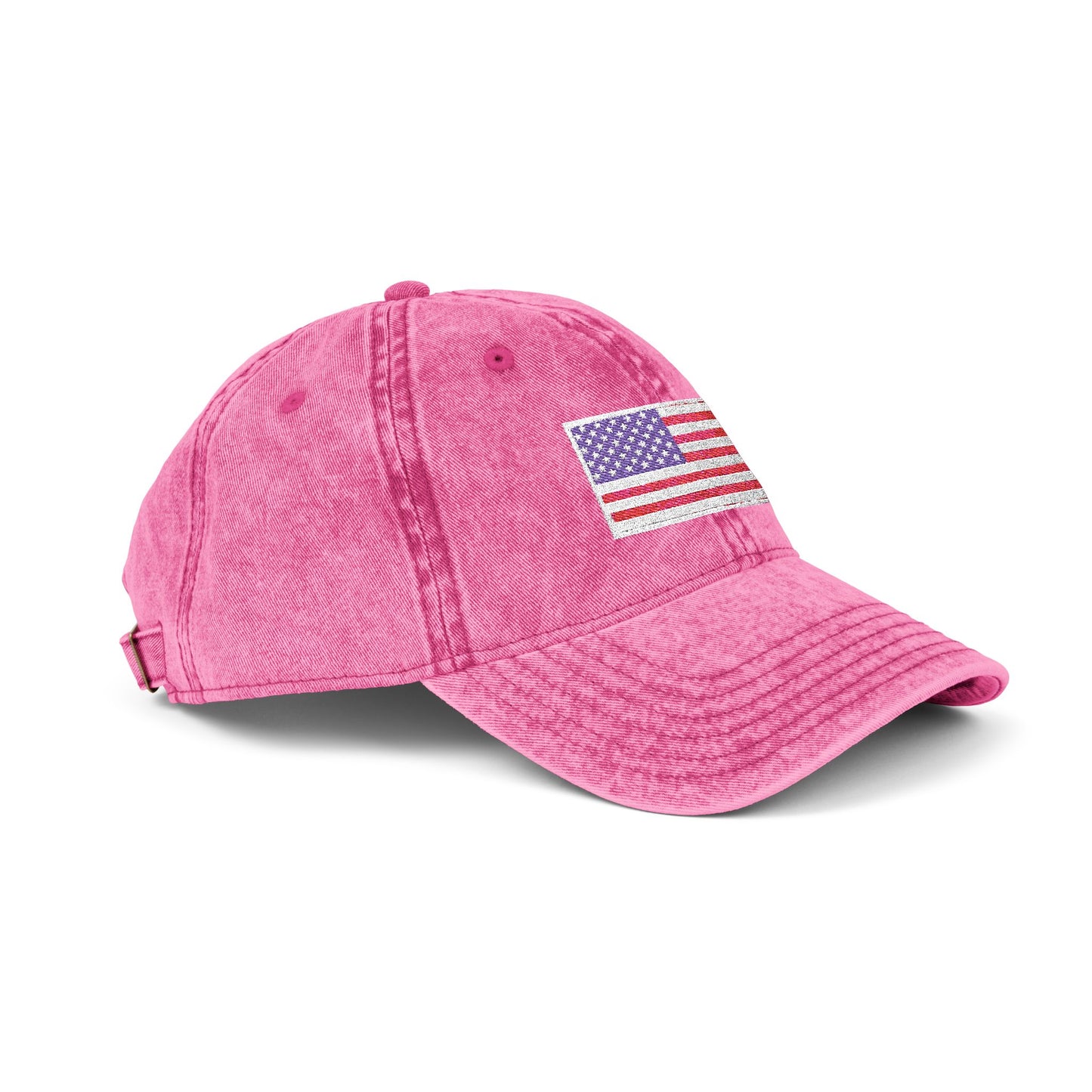 Embroidered Vintage Cap with USA Flag Design