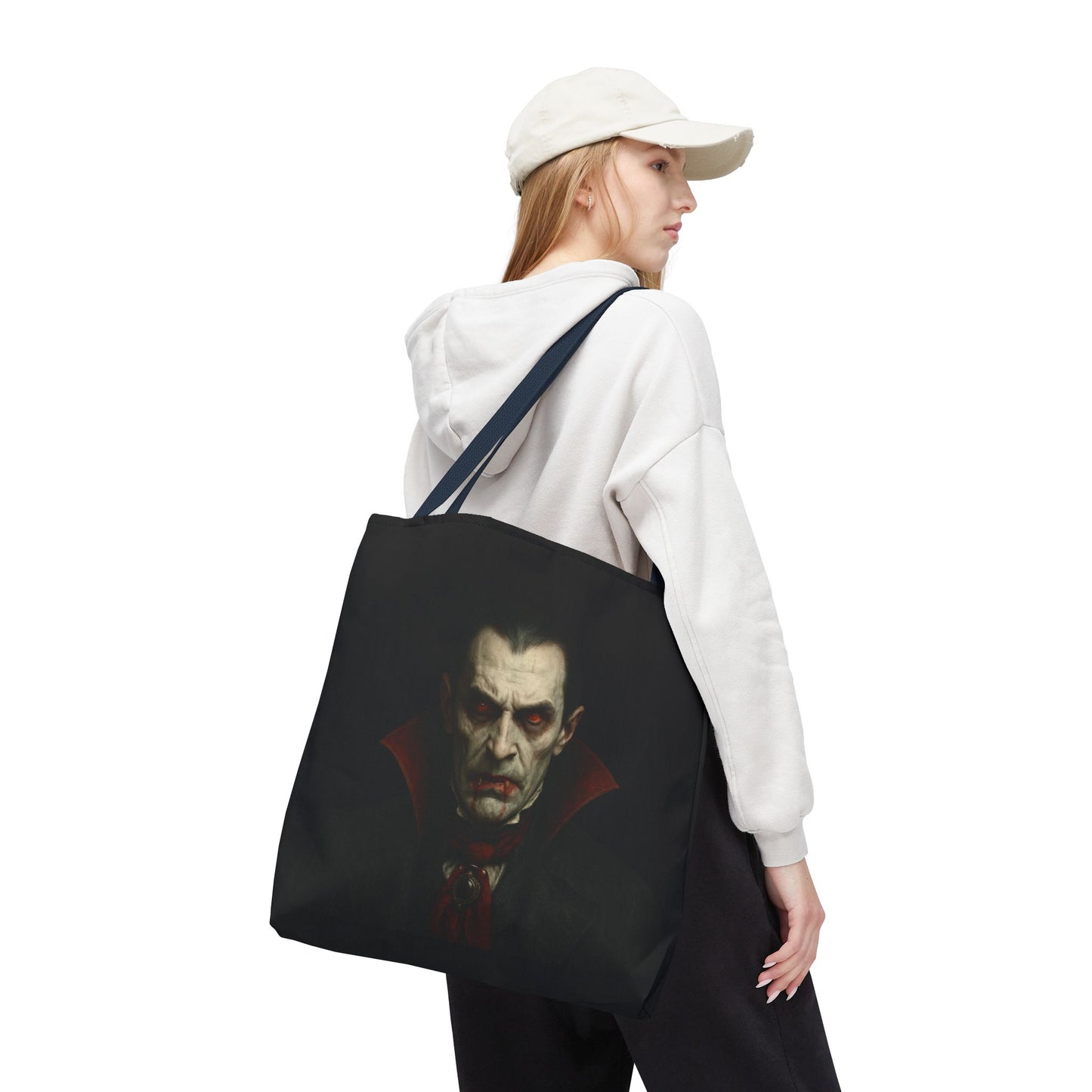 Vampire Haunted Tote Bag, Spooky Shopping Bag, Halloween Accessory, Gothic Style Handbag, Perfect for Halloween Parties, Unisex Tote