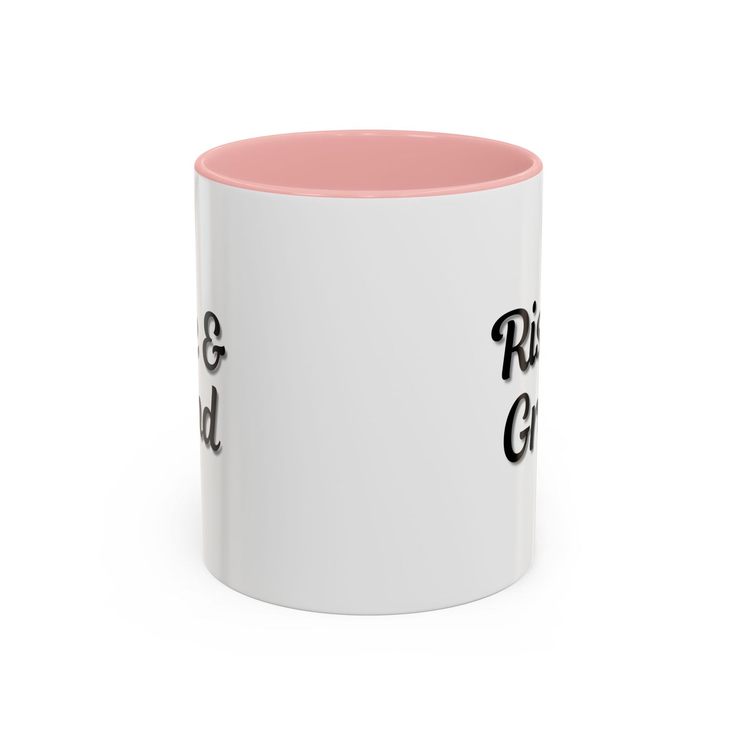 Rise & Grind Coffee Mug – Motivational Black Accent Mug for Daily Inspiration