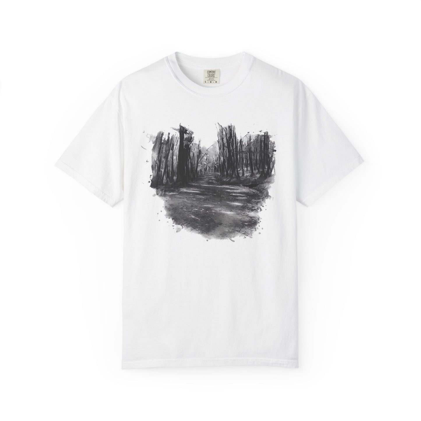 Artistic Forest Scene T-shirt | Nature Lover Gift, Outdoor Adventure Tee, Eco-Friendly Fashion, Vintage Inspired Clothing, Unisex Gift
