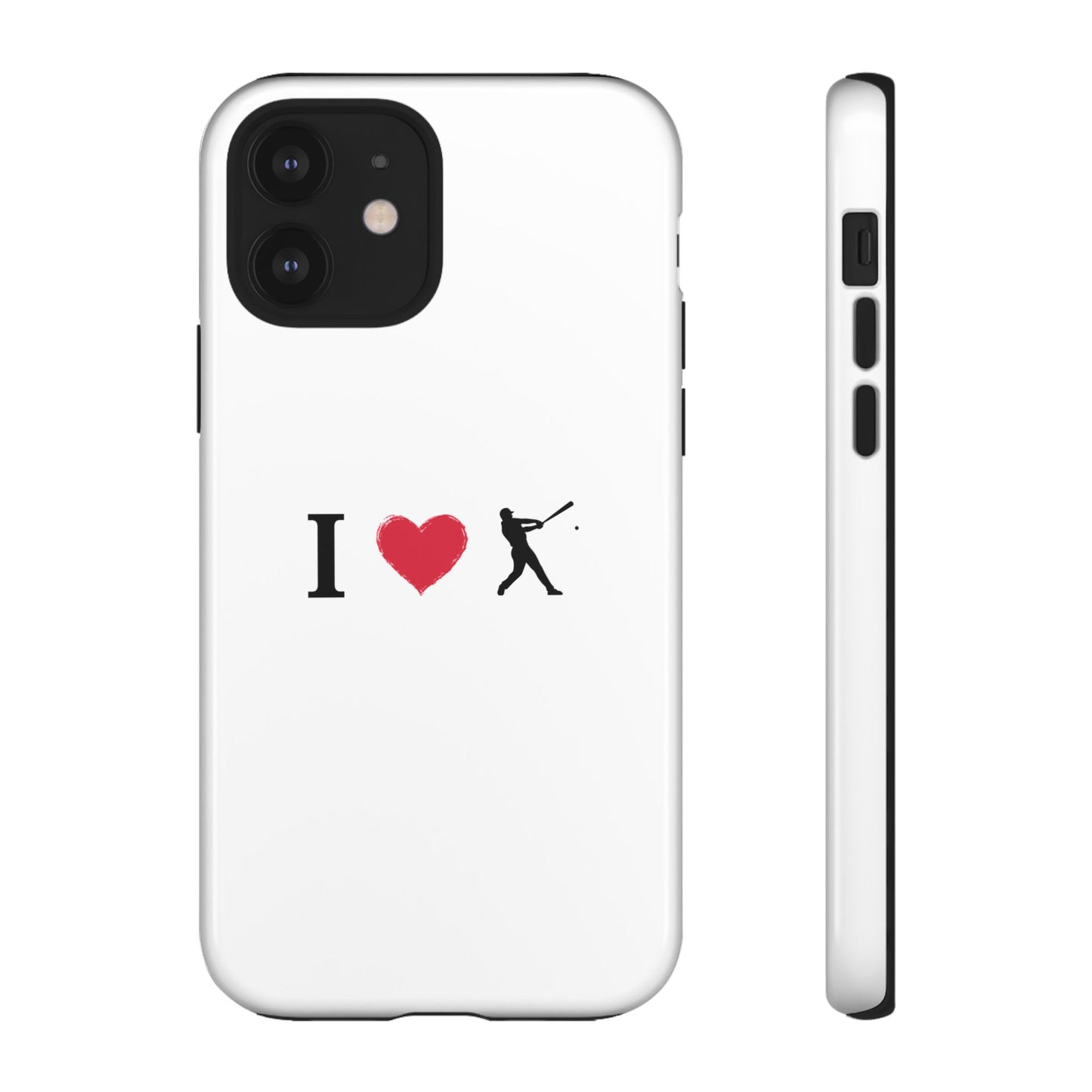 Baseball Love Phone Case, Tough Cases for Sports Lovers, i Heart Baseball Protection, Gift for Players, Cute Sports Case
