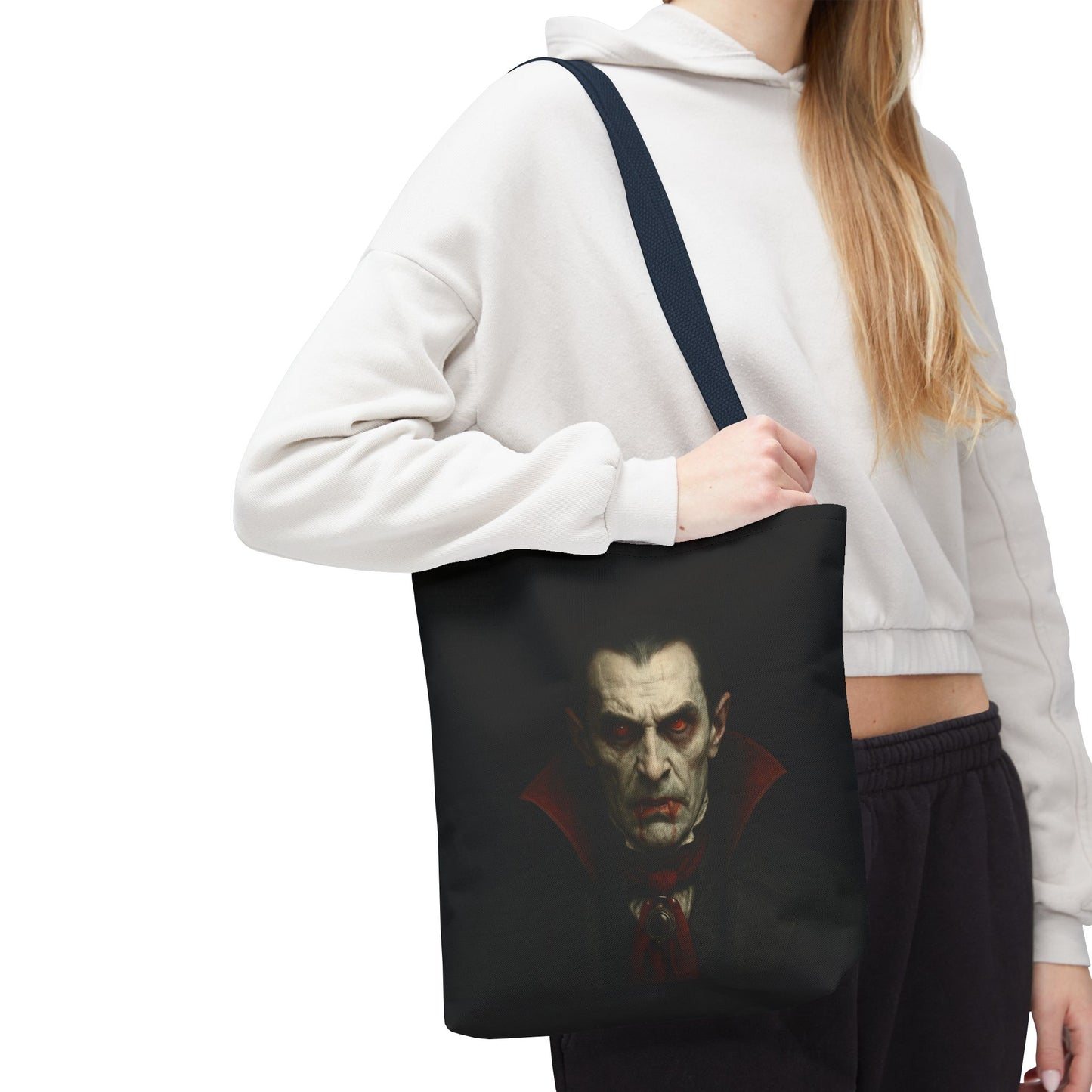 Vampire Haunted Tote Bag, Spooky Shopping Bag, Halloween Accessory, Gothic Style Handbag, Perfect for Halloween Parties, Unisex Tote