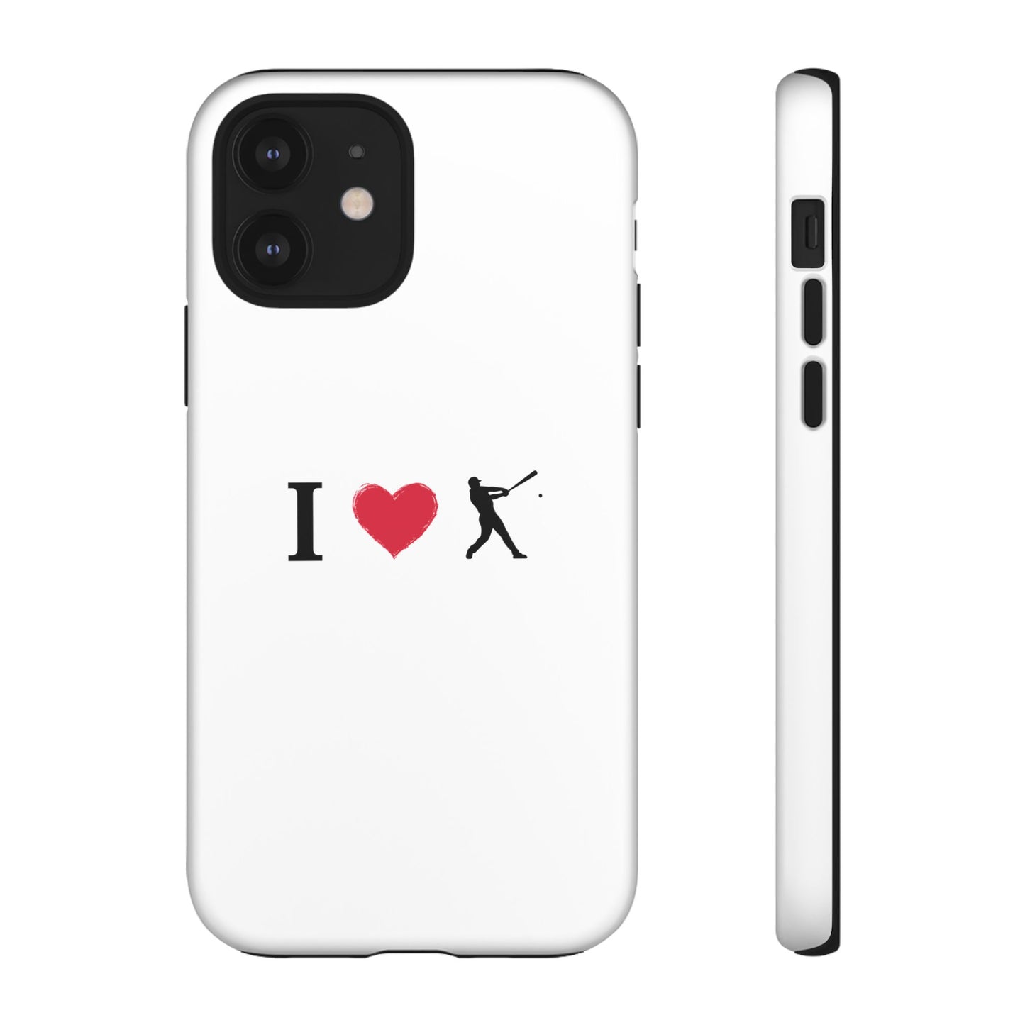 Baseball Love Phone Case, Tough Cases for Sports Lovers, i Heart Baseball Protection, Gift for Players, Cute Sports Case