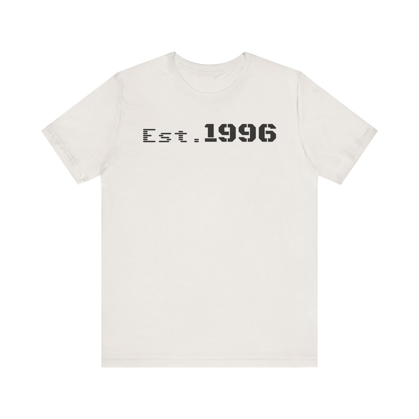 Unisex Jersey Tee - 'Est. 1996' Graphic Shirt, Birthday Gift, Casual Wear, Vintage Style, Retro Fashion, Gift for Him/Her