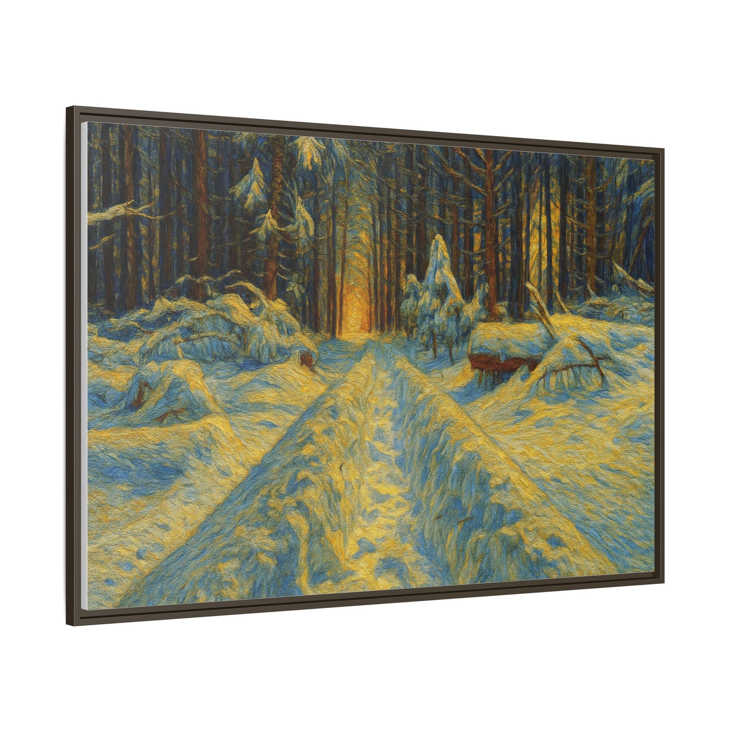 Canvas Art, Winter Landscape Wall Decor, Nature Lovers Gift, Seasonal Decor, Holiday Wall Art, Cozy Home Decoration, Framed Matte Canvas