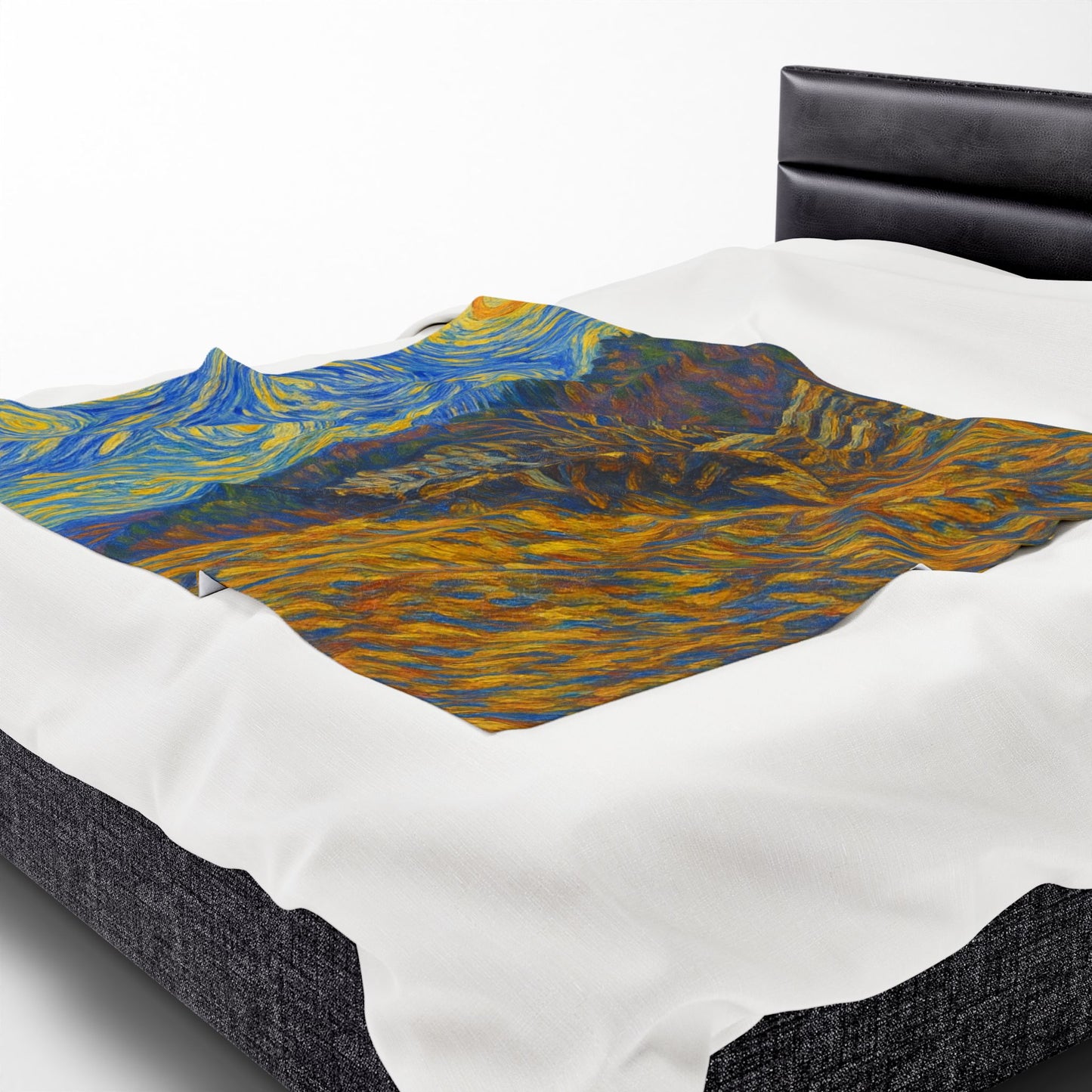 Starry Night Velveteen Plush Blanket, Cozy Throw Blanket for Home Decor, Gift for Art Lovers, Perfect for Christmas or Home Warmth