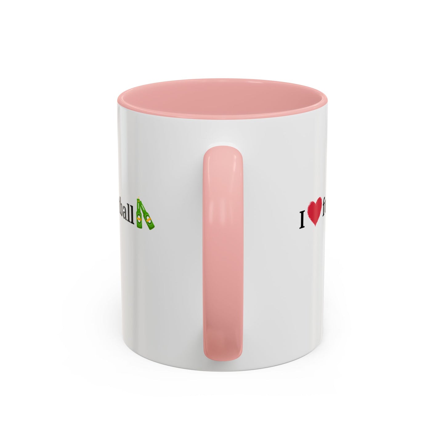 I Love Football Accent Coffee Mug, Perfect Gift for Sports Lovers, Football Enthusiasts, Unique Mug for Game Days, Home or Office Decor